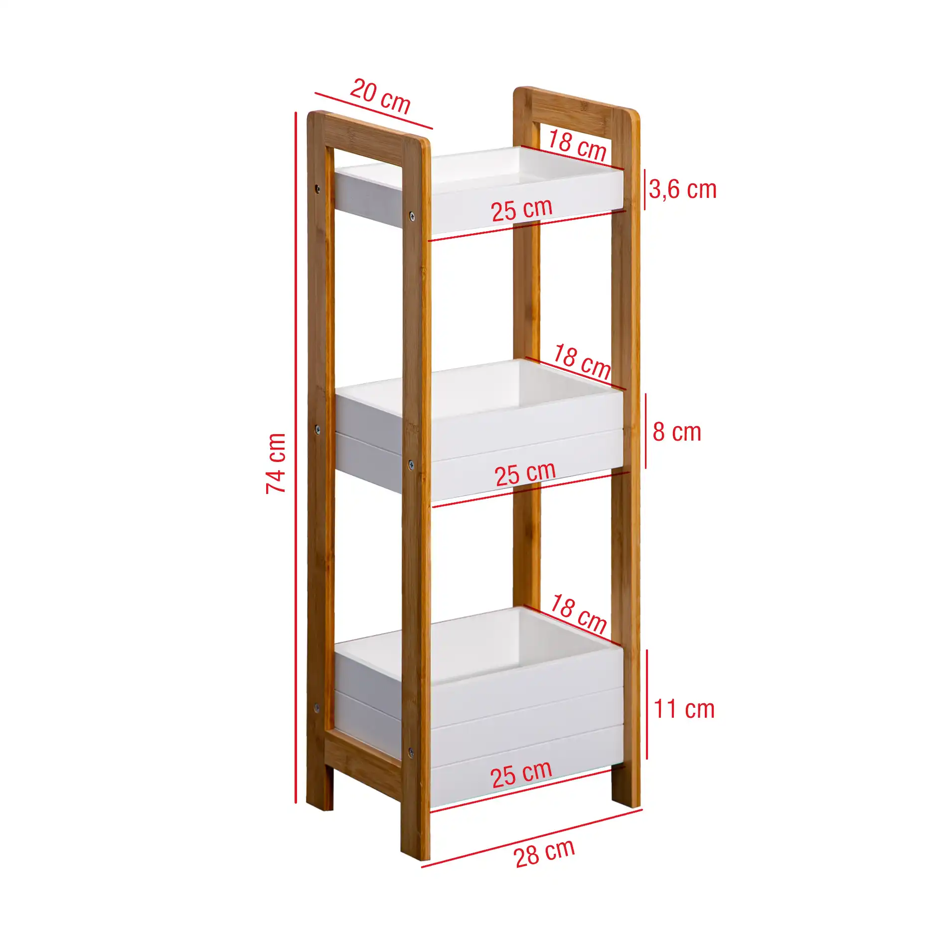 Agave - Scaffale salvaspazio con 3 ripiani per bagno o cucina - Image 7