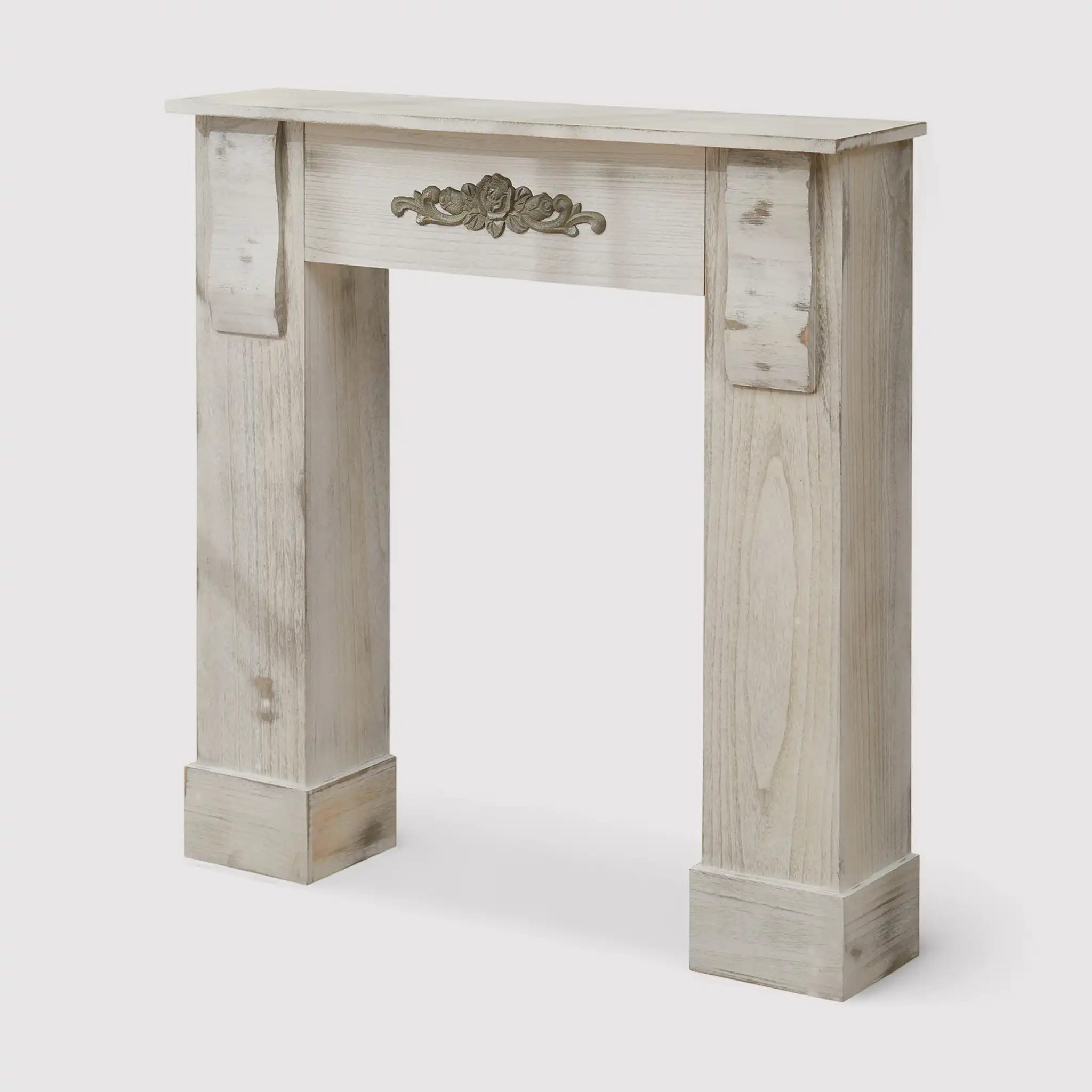 Ailanto - Cornice camino decorativa grigia in stile shabby - Image 3