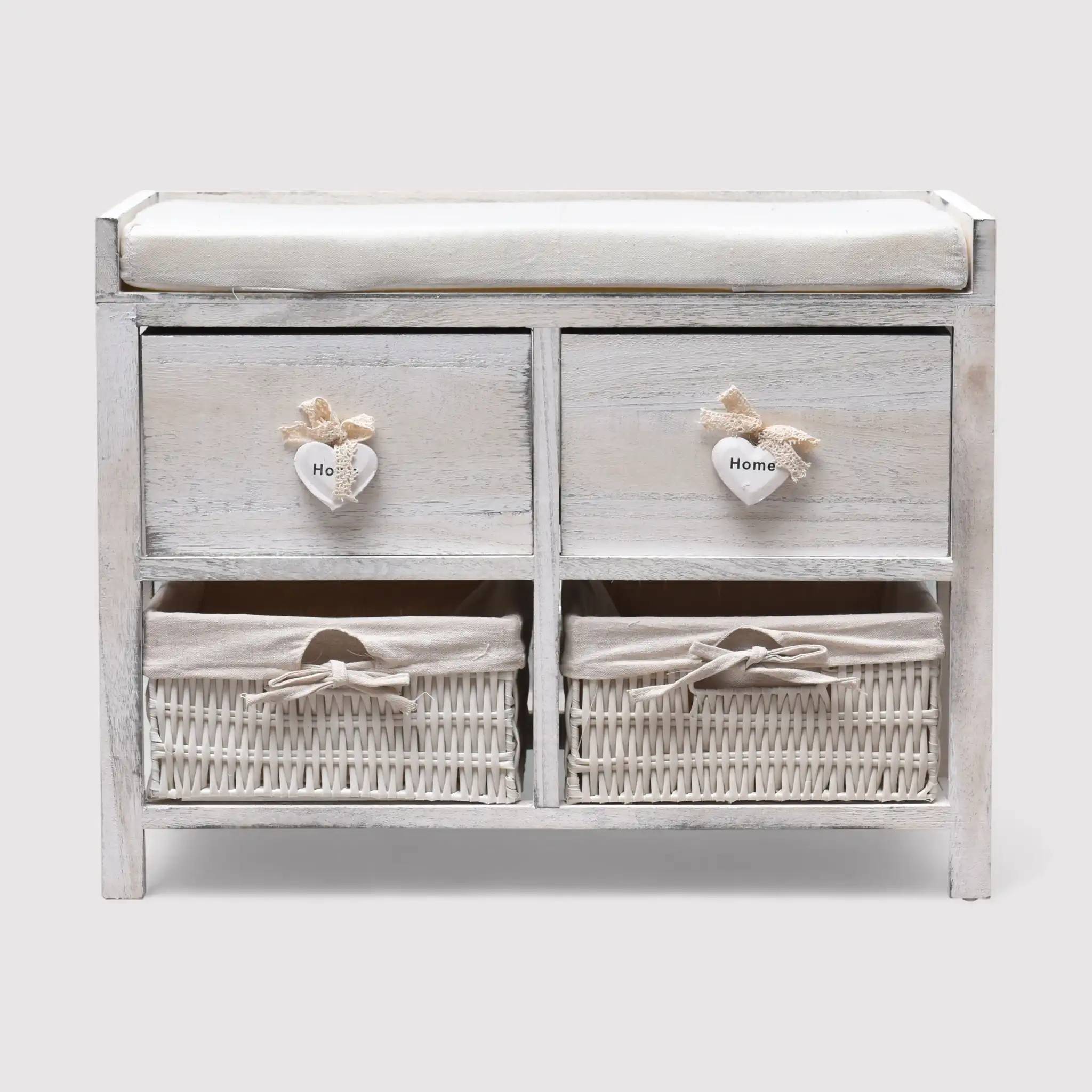Altea - Panca contenitore shabby con 2 cassetti e 2 ceste - Image 3