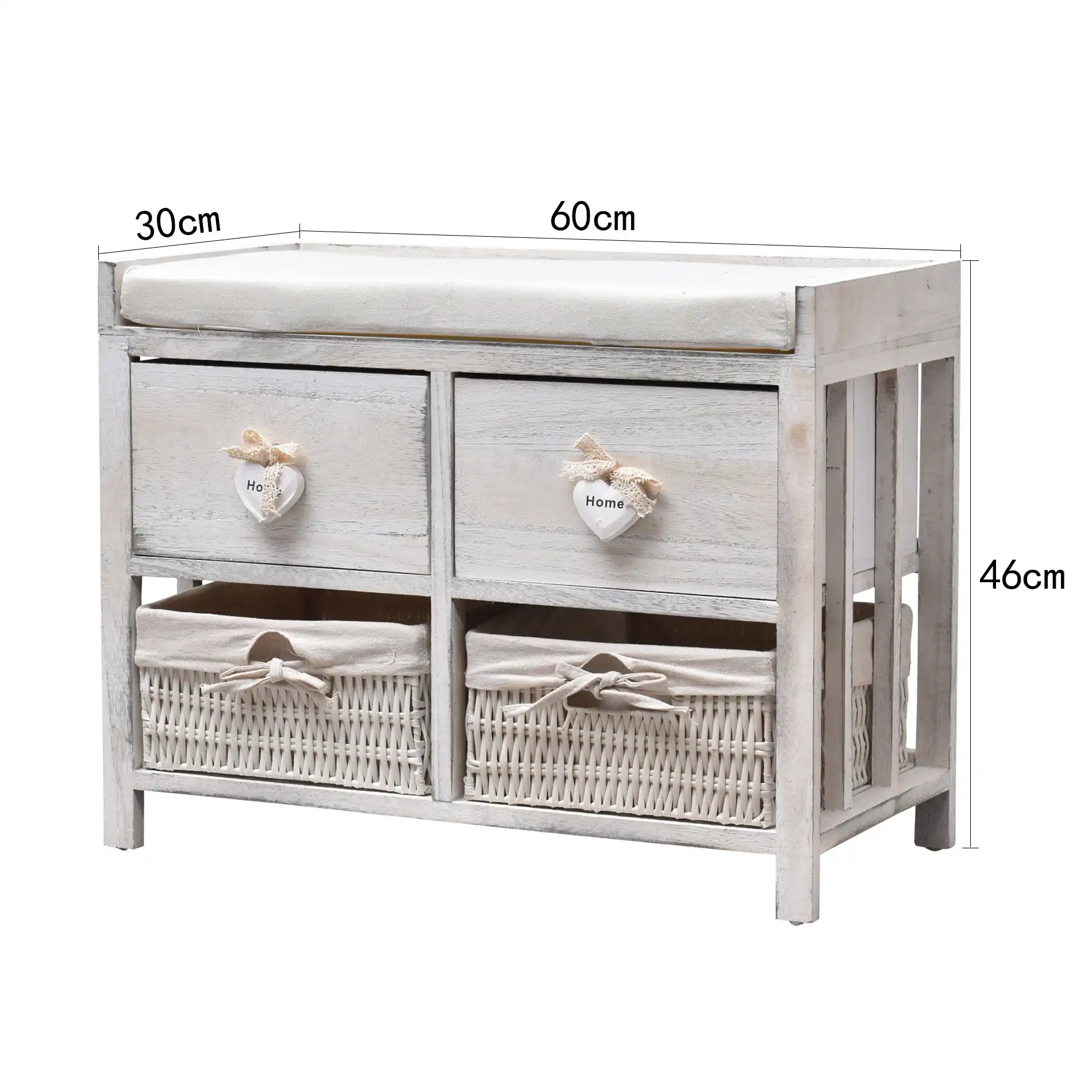 Altea - Panca contenitore shabby con 2 cassetti e 2 ceste - Image 6