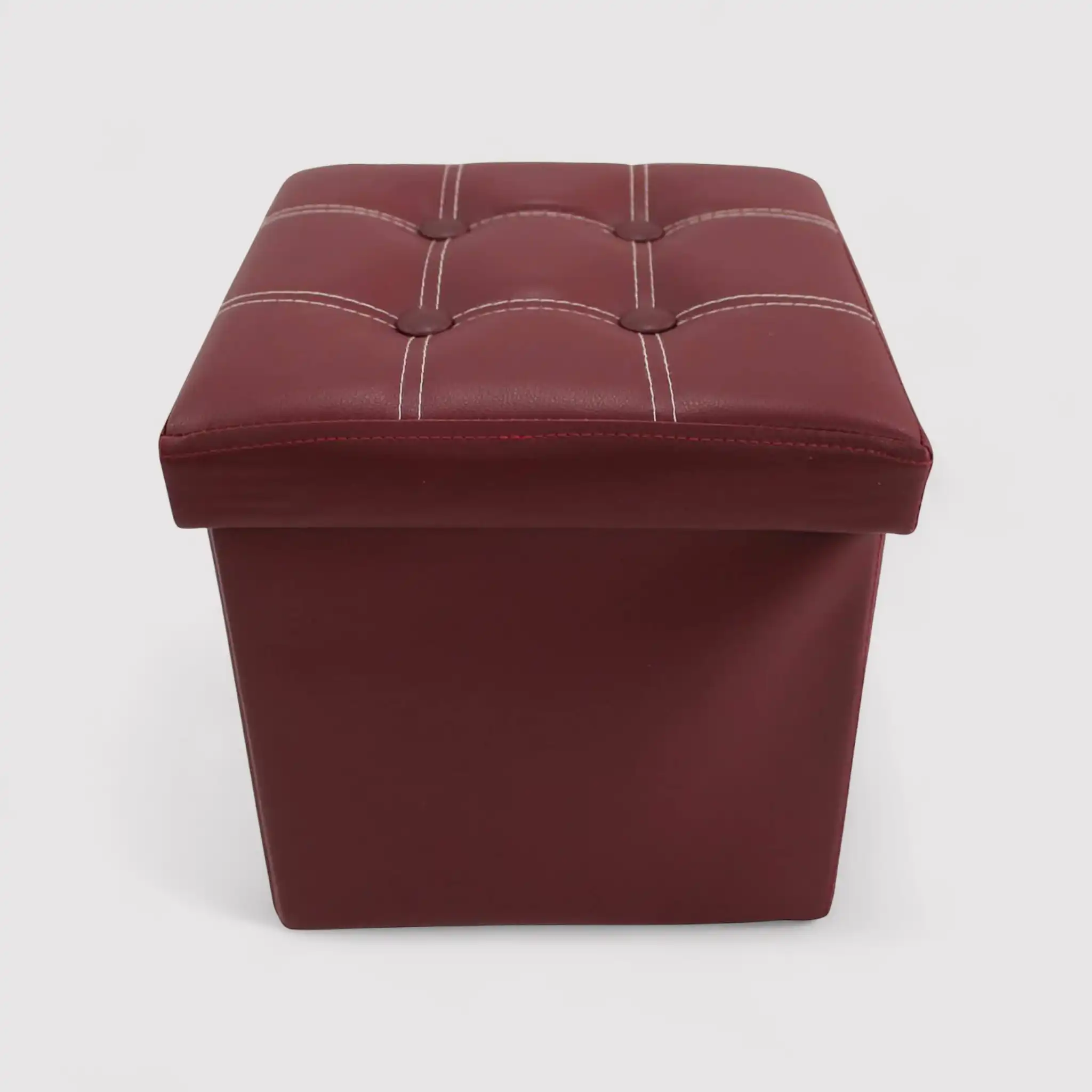 Aster - Pouf ottomano bordeaux per salotto o camera - Image 3