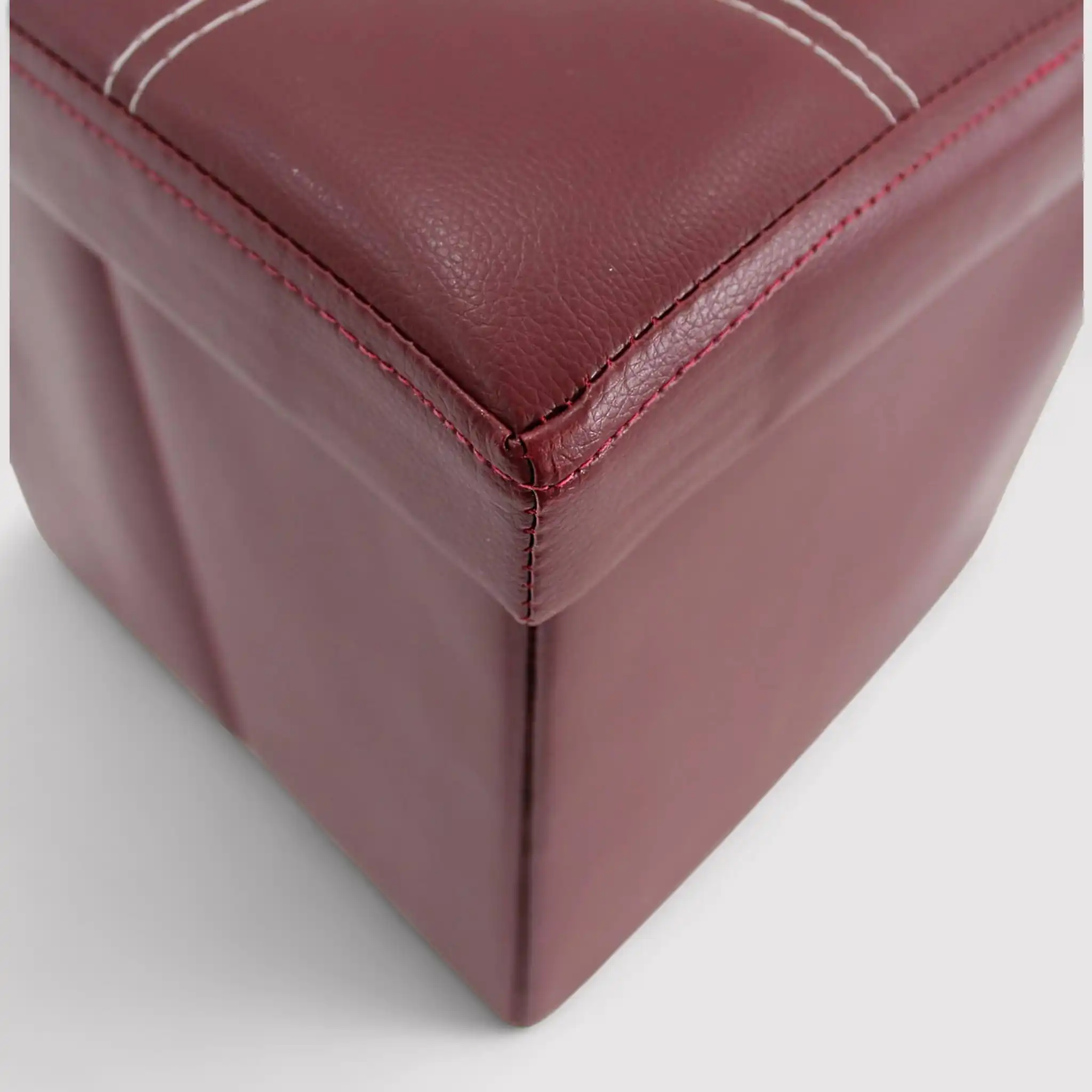 Aster - Pouf ottomano bordeaux per salotto o camera - Image 5