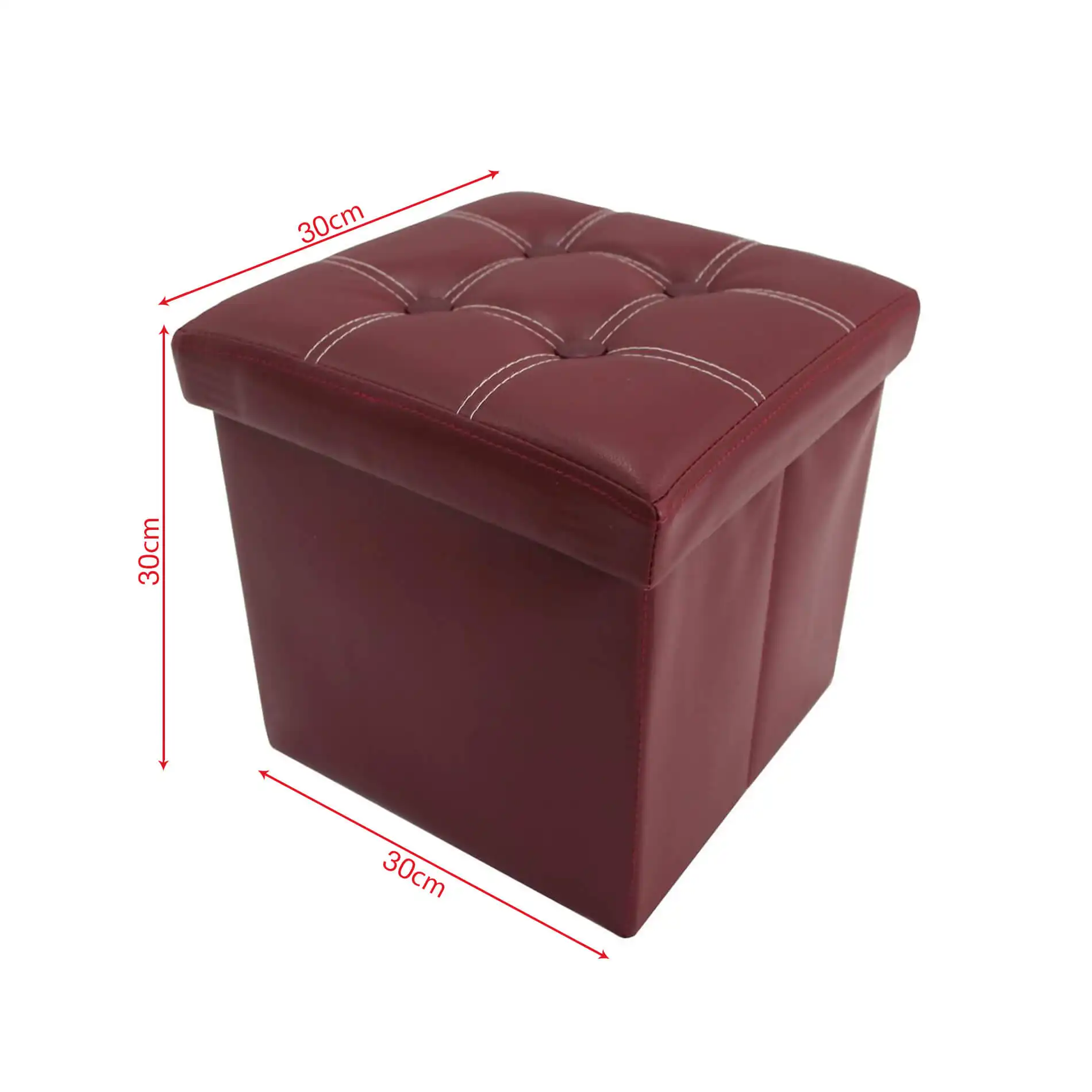 Aster - Pouf ottomano bordeaux per salotto o camera - Image 6