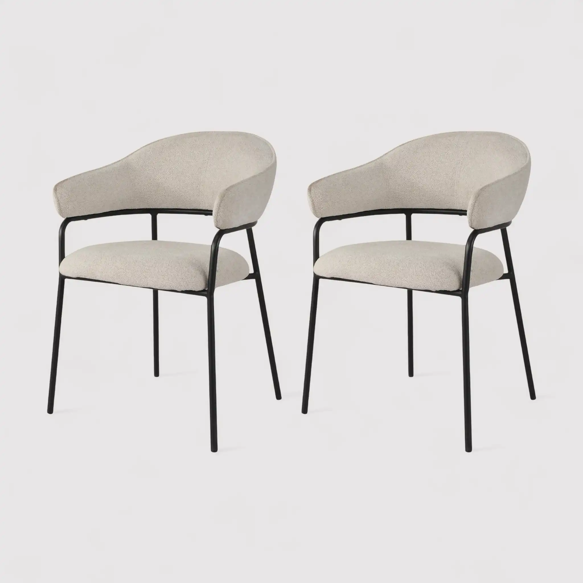 Bakla - Set 2 sedie design da soggiorno bianco perla - Image 3