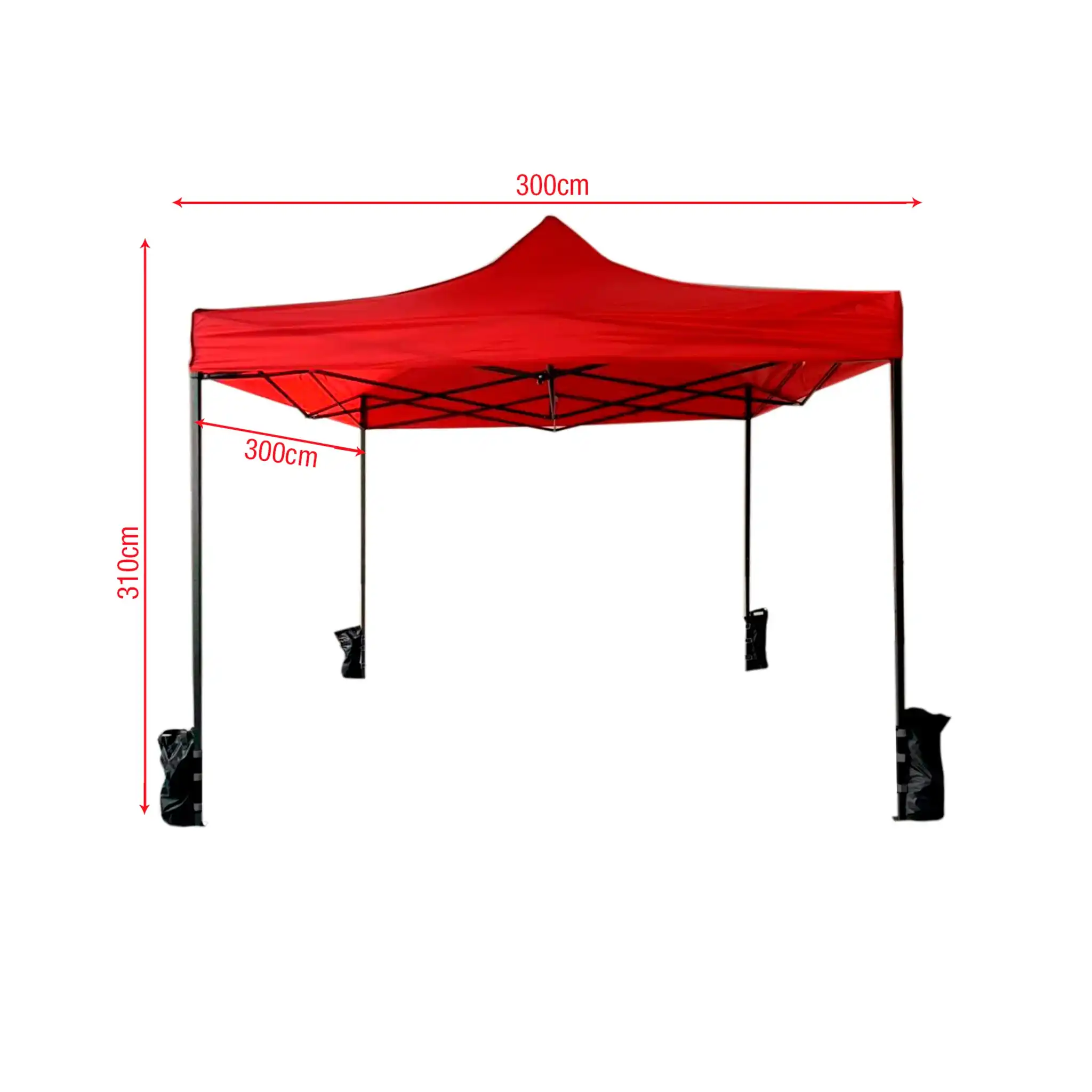 Boldo - Gazebo rosso 3x3 con pesi per esterni - Image 6