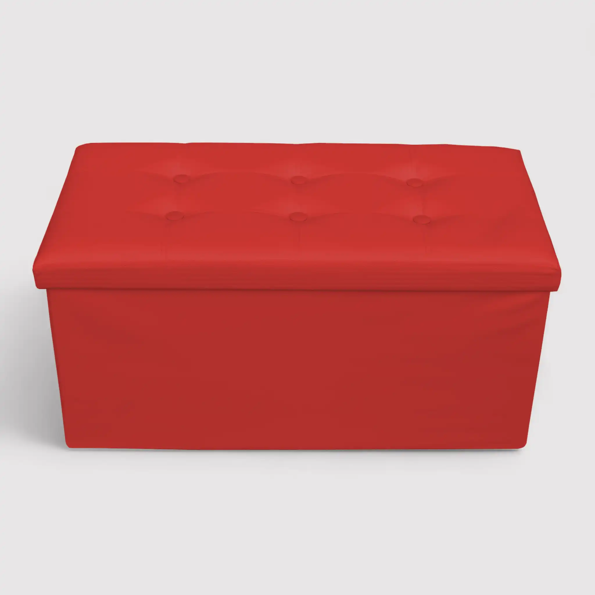 Calicanto - Pouf portaoggetti rosso imbottito con coperchio - Image 4