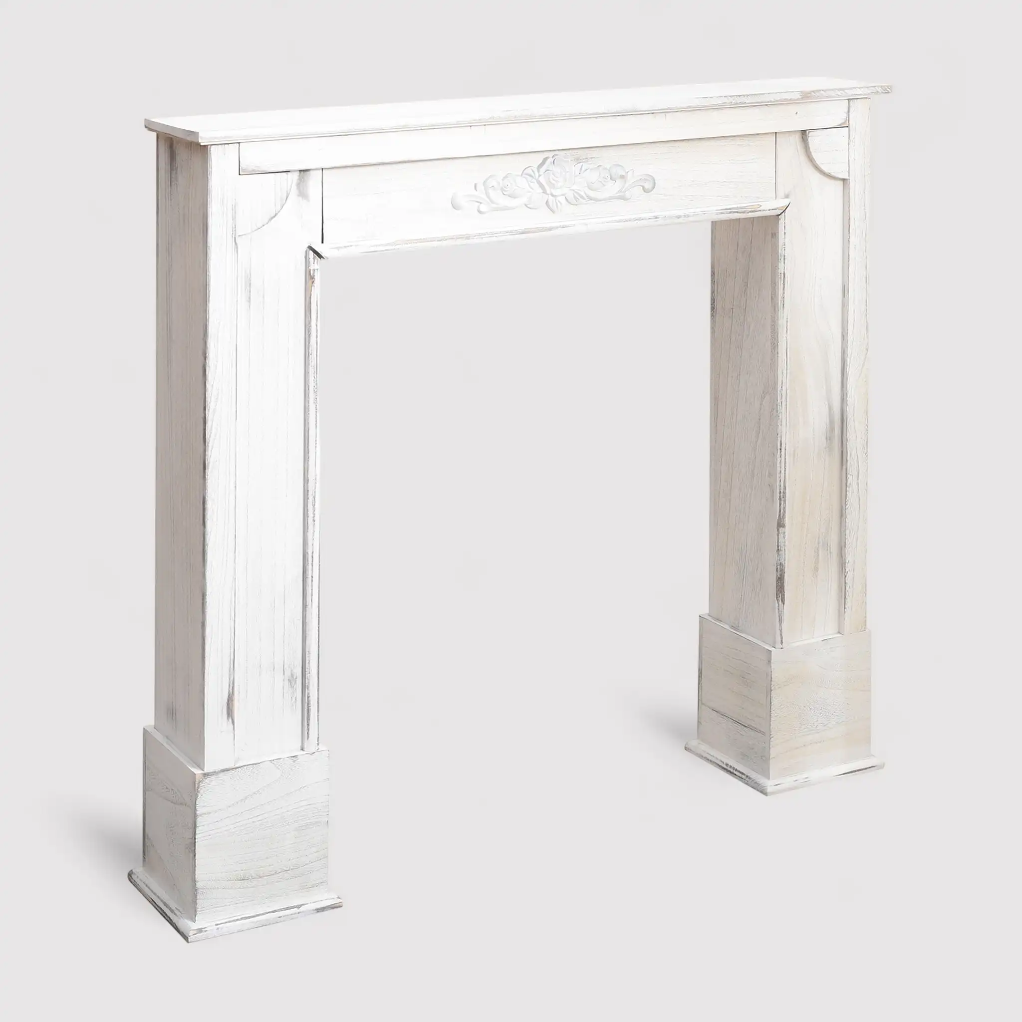 Citiso - Cornice camino shabby in legno bianco da salotto - Image 3