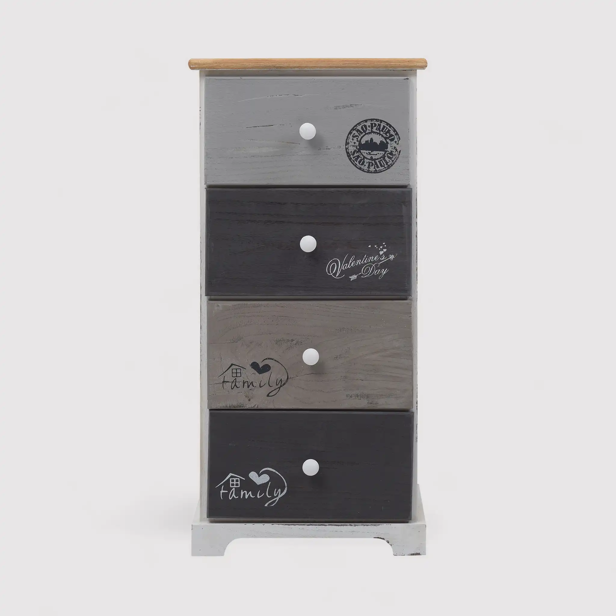 Cladonia - Cassettiera in stile shabby con 4 cassetti decorati - Image 3