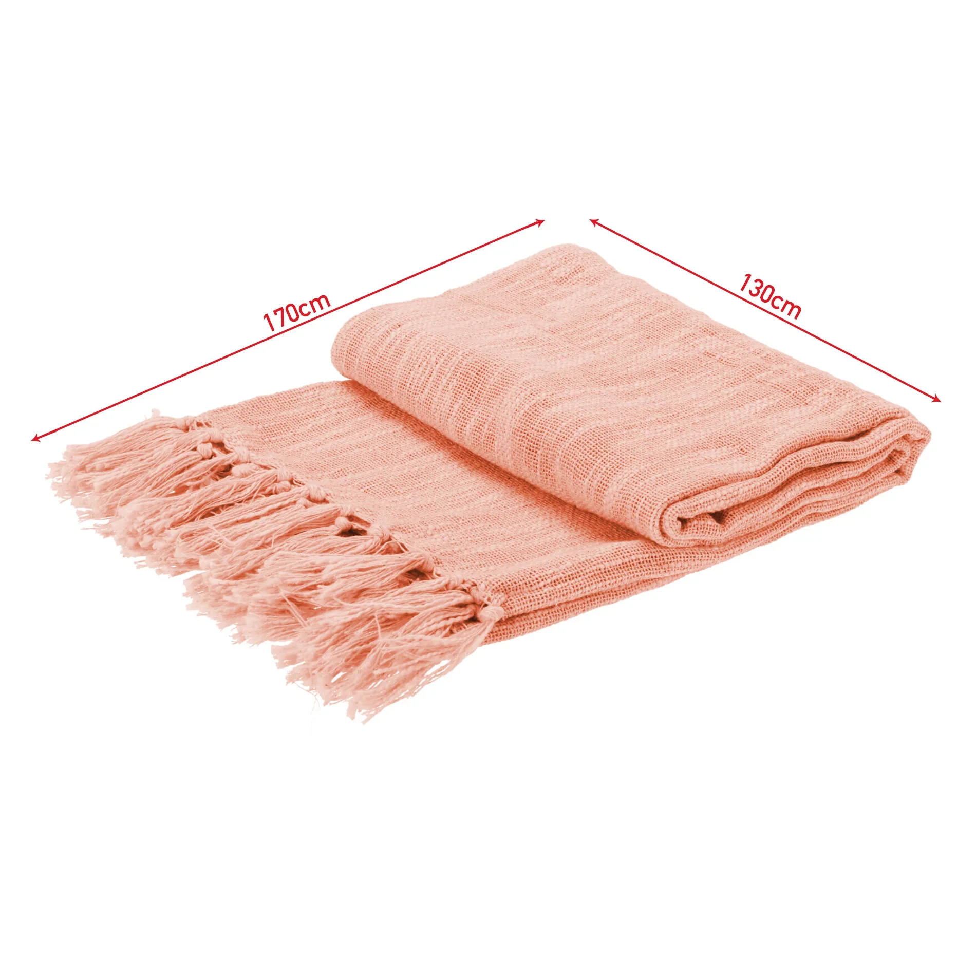 Clivia - Coperta rosa in cotone decorativa per divano o letto - Image 4