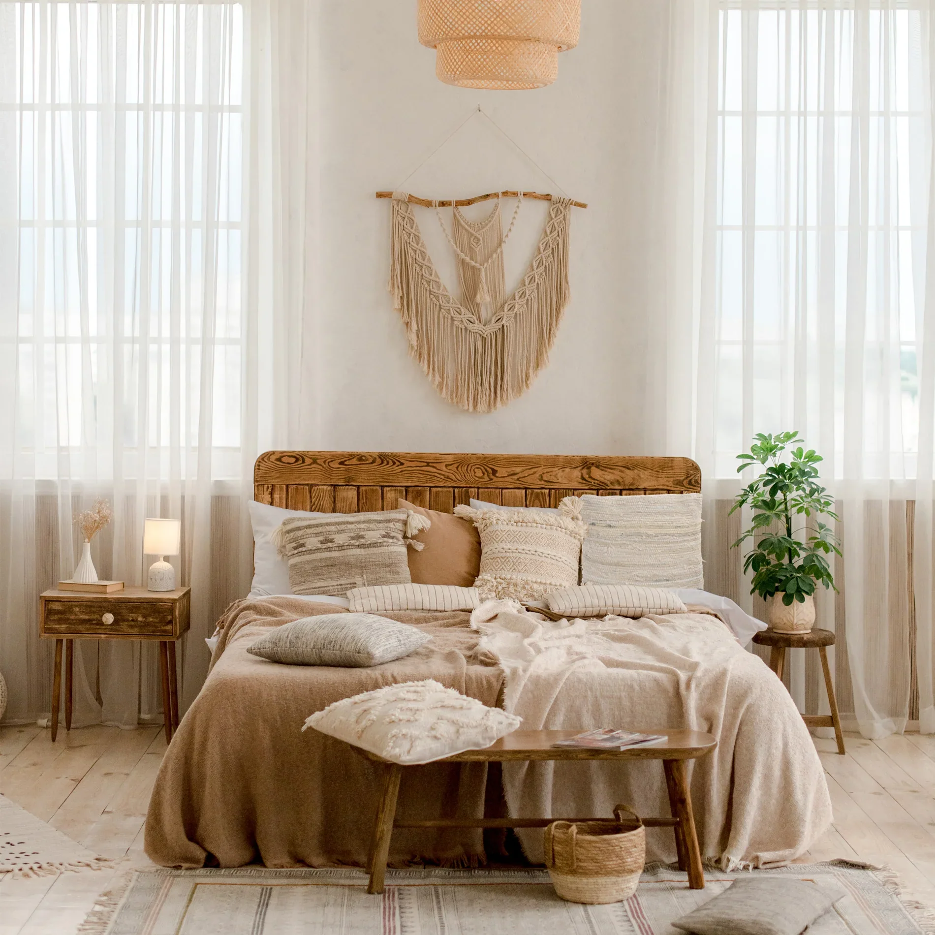 Croton - Cuscino in cotone beige quadrato e sfoderabile - Image 3