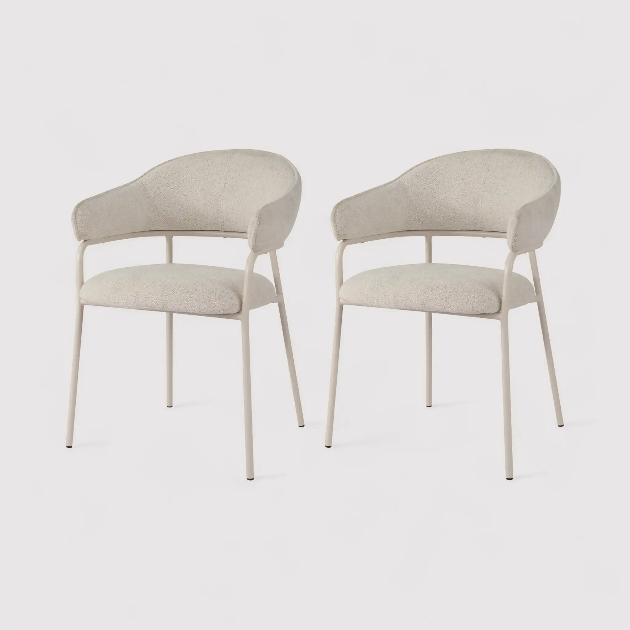 Dorstenia - Set 2 sedie da salotto moderne bianco perla - Image 3