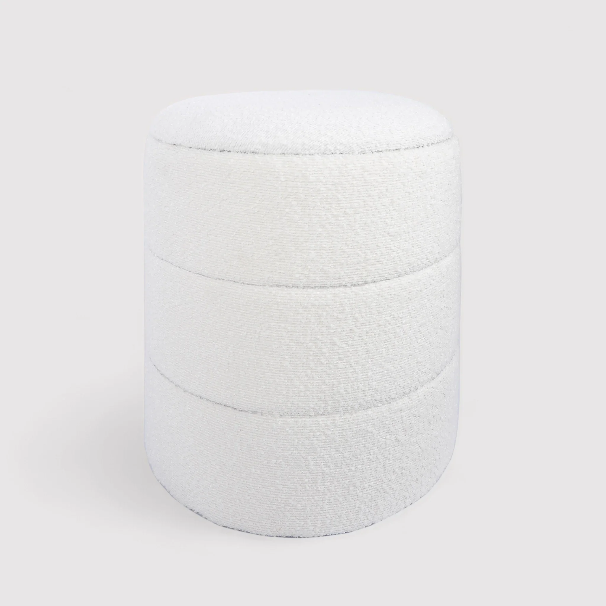 Enula - Pouf bianco rotondo con contenitore