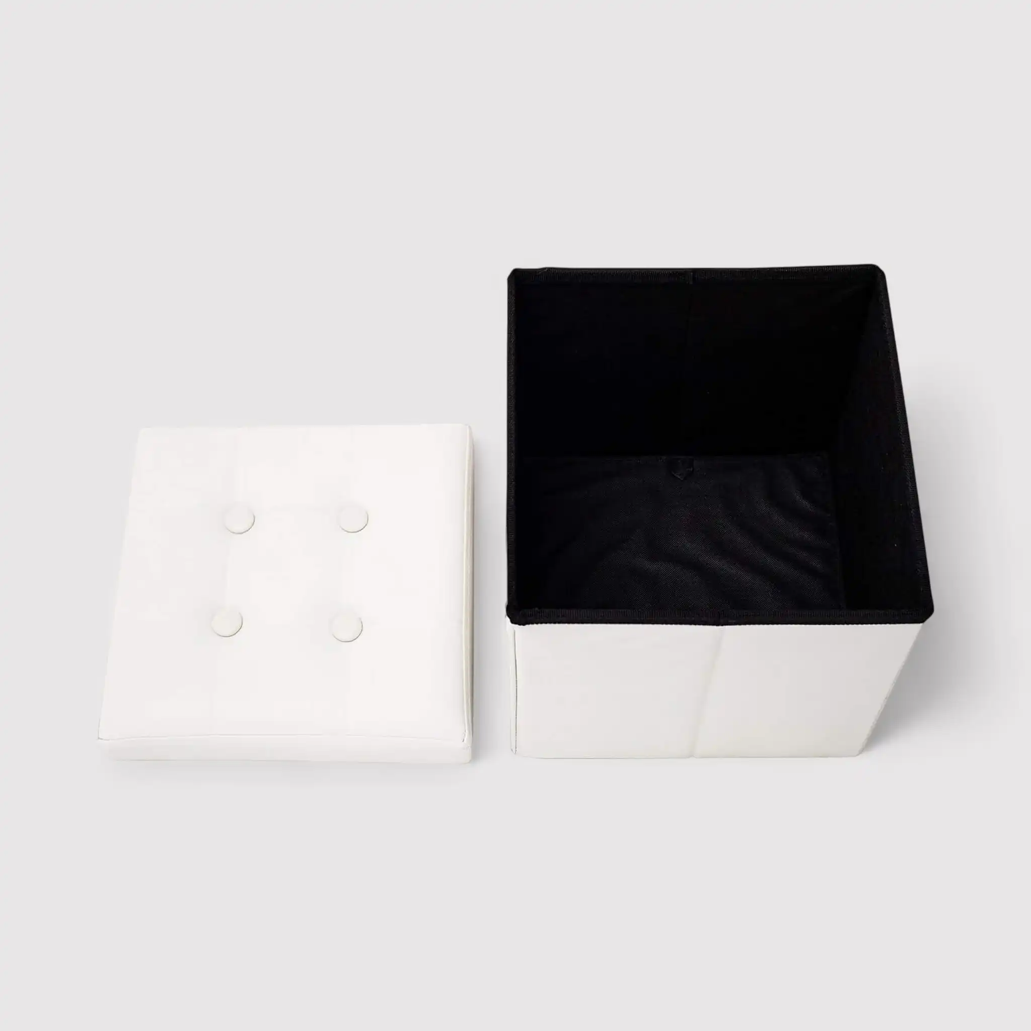 Gelsomino - Pouf bianco contenitore per salotto - Image 4