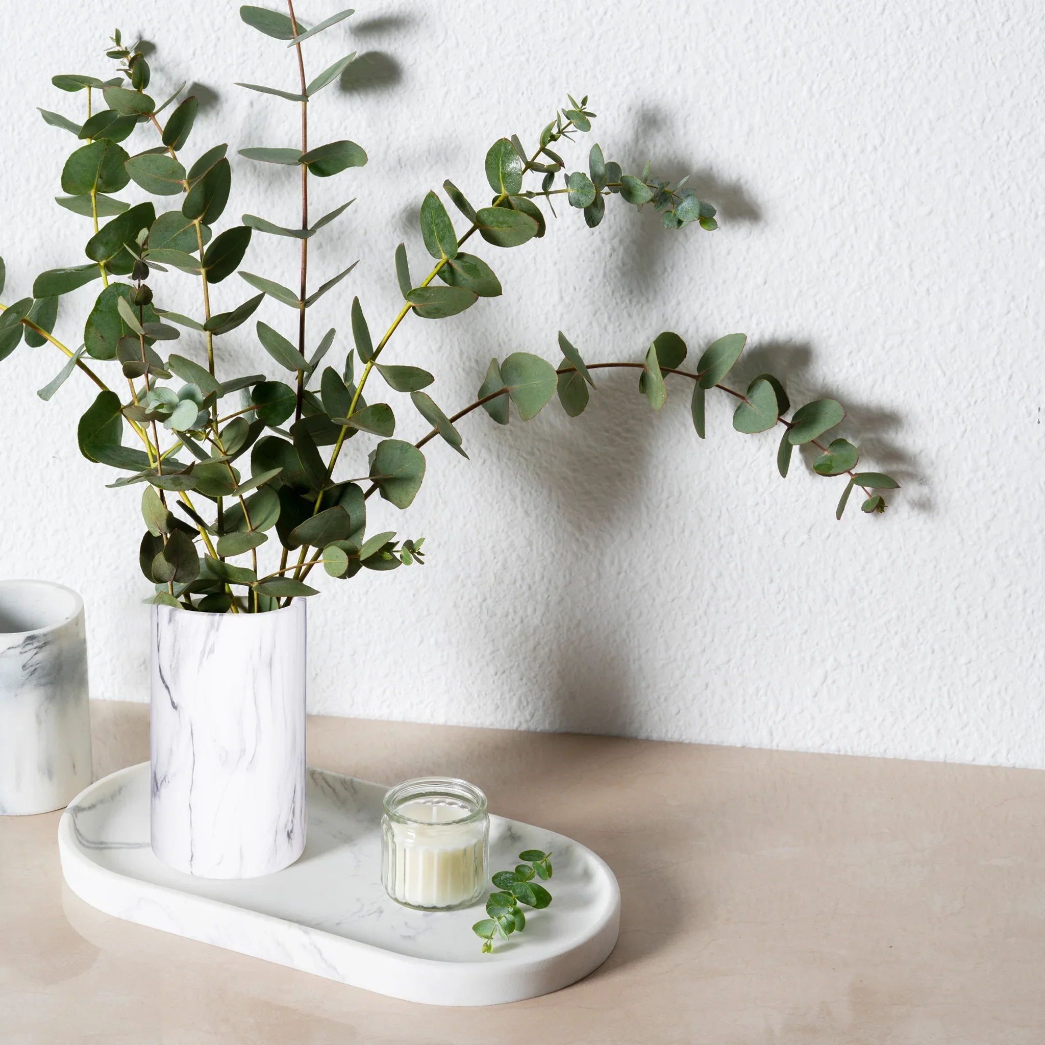 Hallea - Vaso cilindrico da decorazione con effetto marmo - Image 2