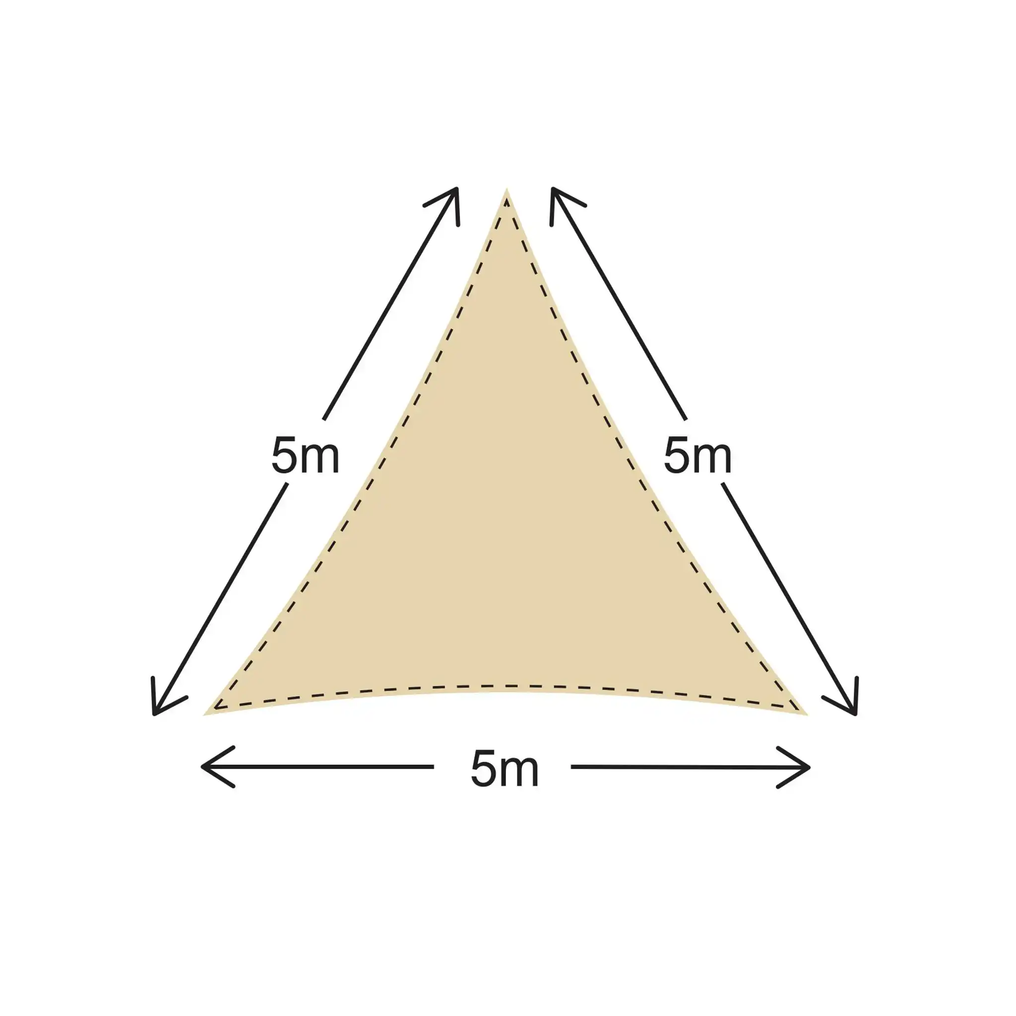 Koto - Tenda a vela triangolare grande beige 5x5x5 mt - Image 4
