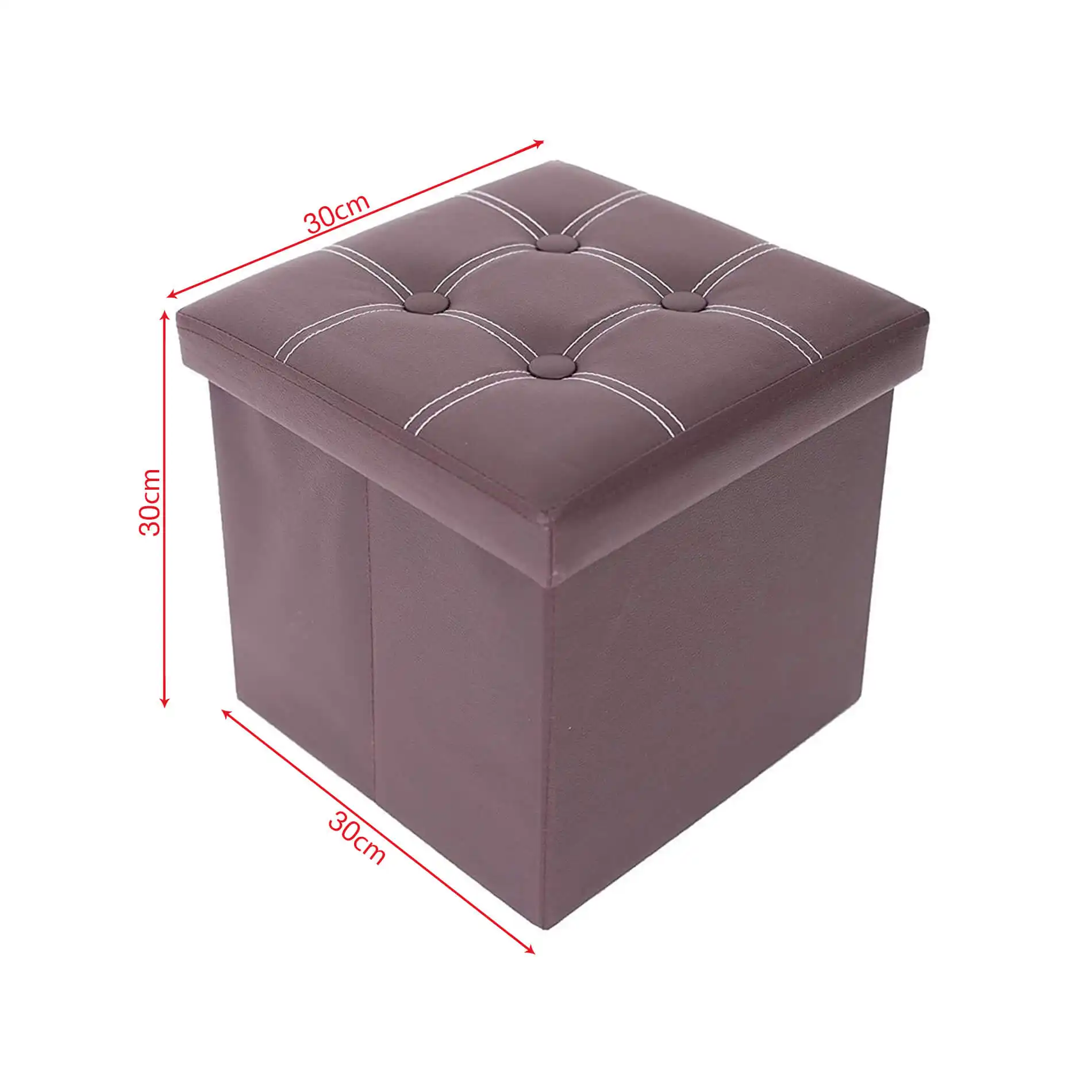 Lewisia - Pouf contenitore quadrato marrone e imbottito - Image 5