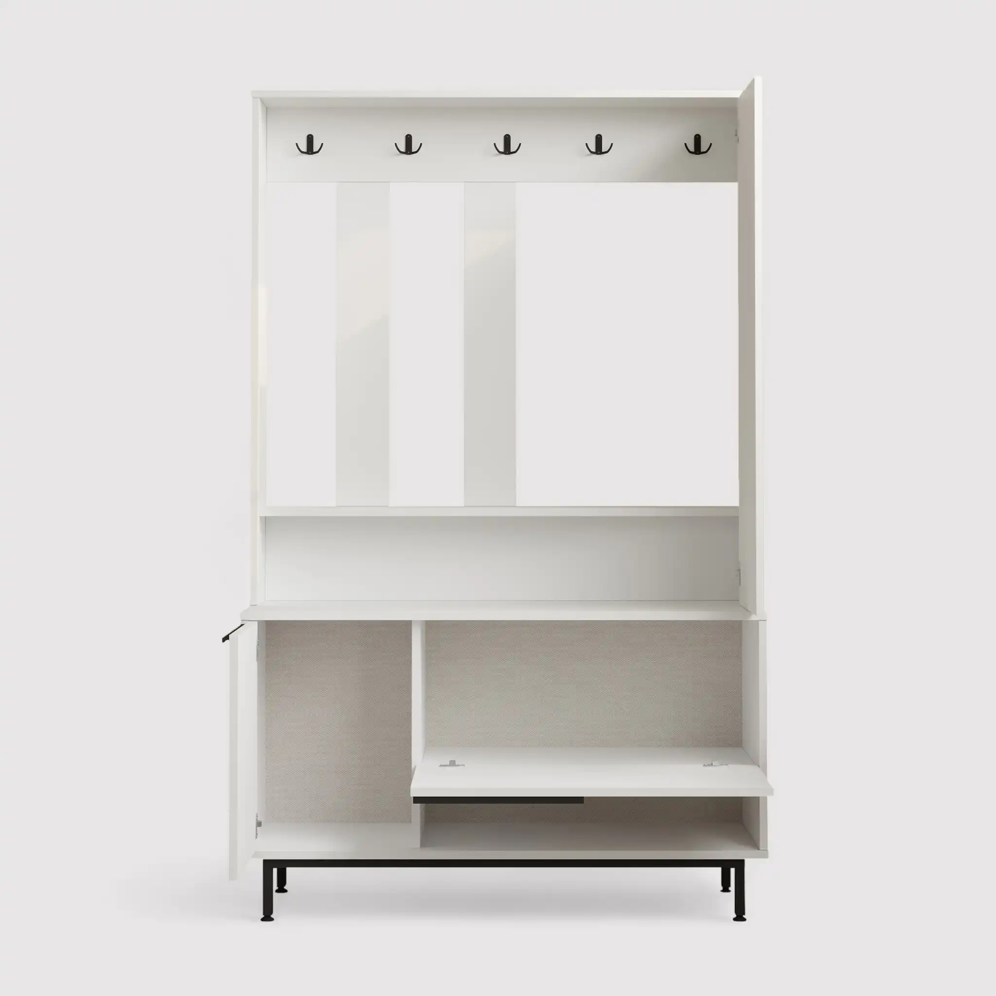 Mikan - Guardaroba da ingresso bianco con specchio - Image 5