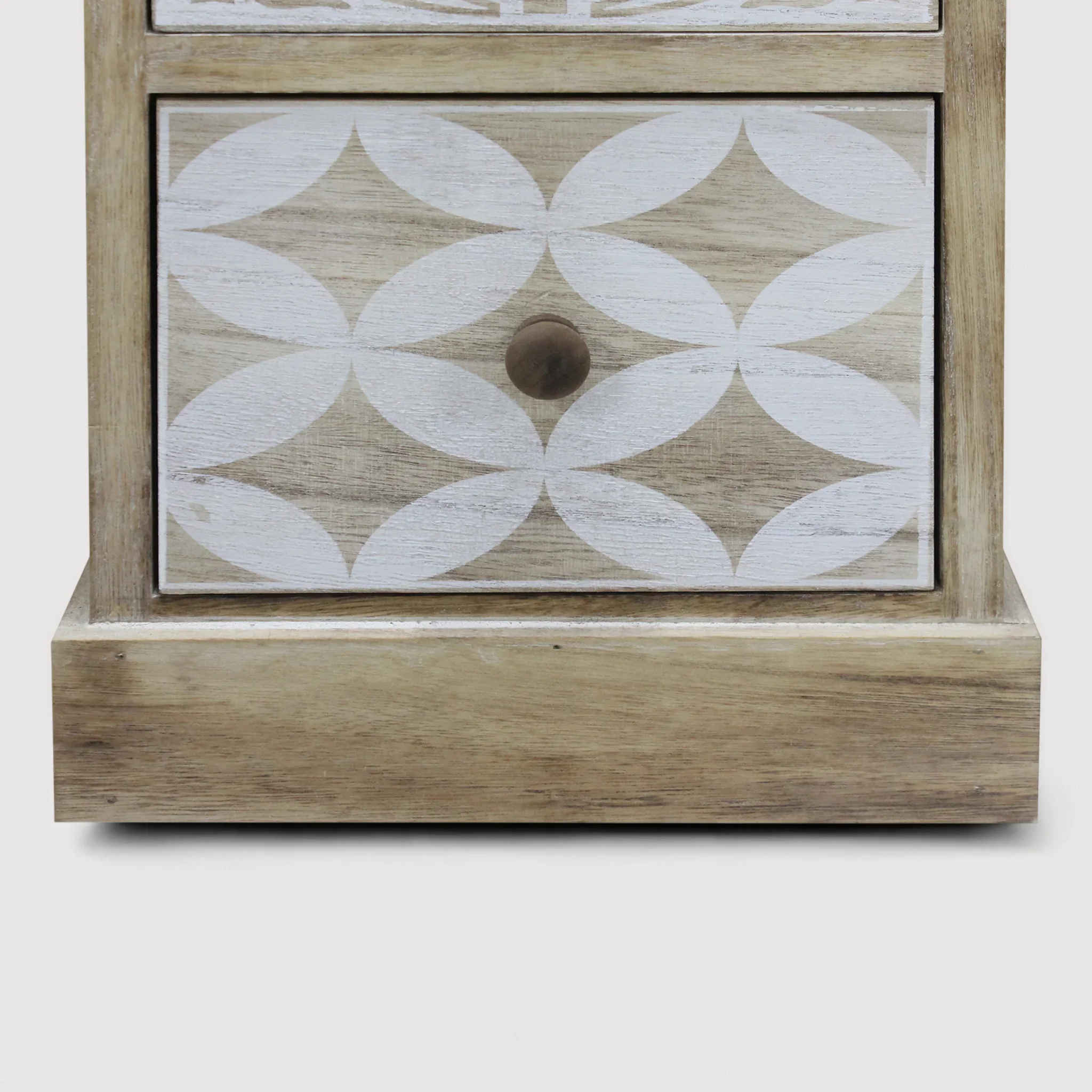 Monstera - Cassettiera bianca in legno con 4 cassetti decorati - Image 7