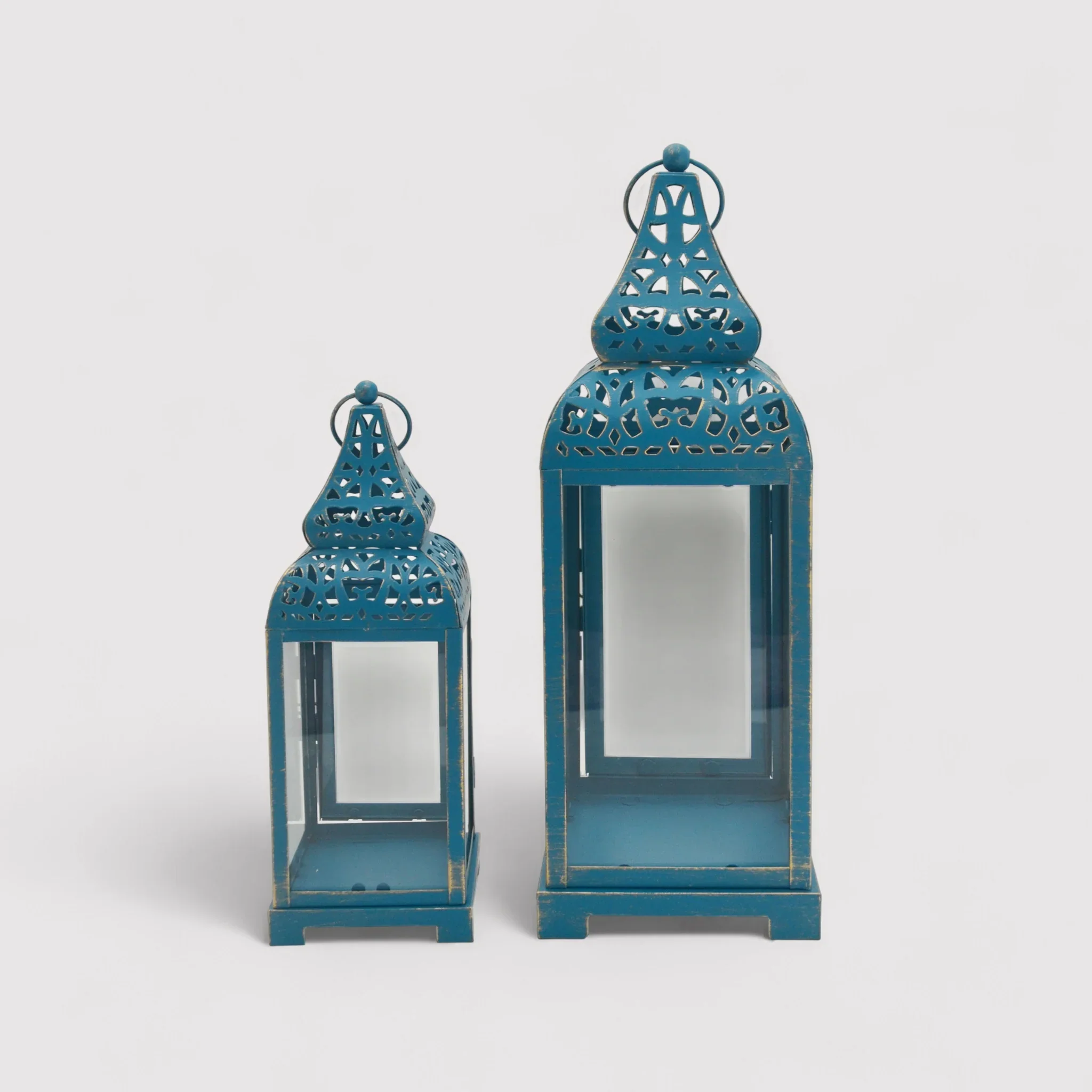 Ortensia - Set di 2 lanterne blu in metallo - Image 7
