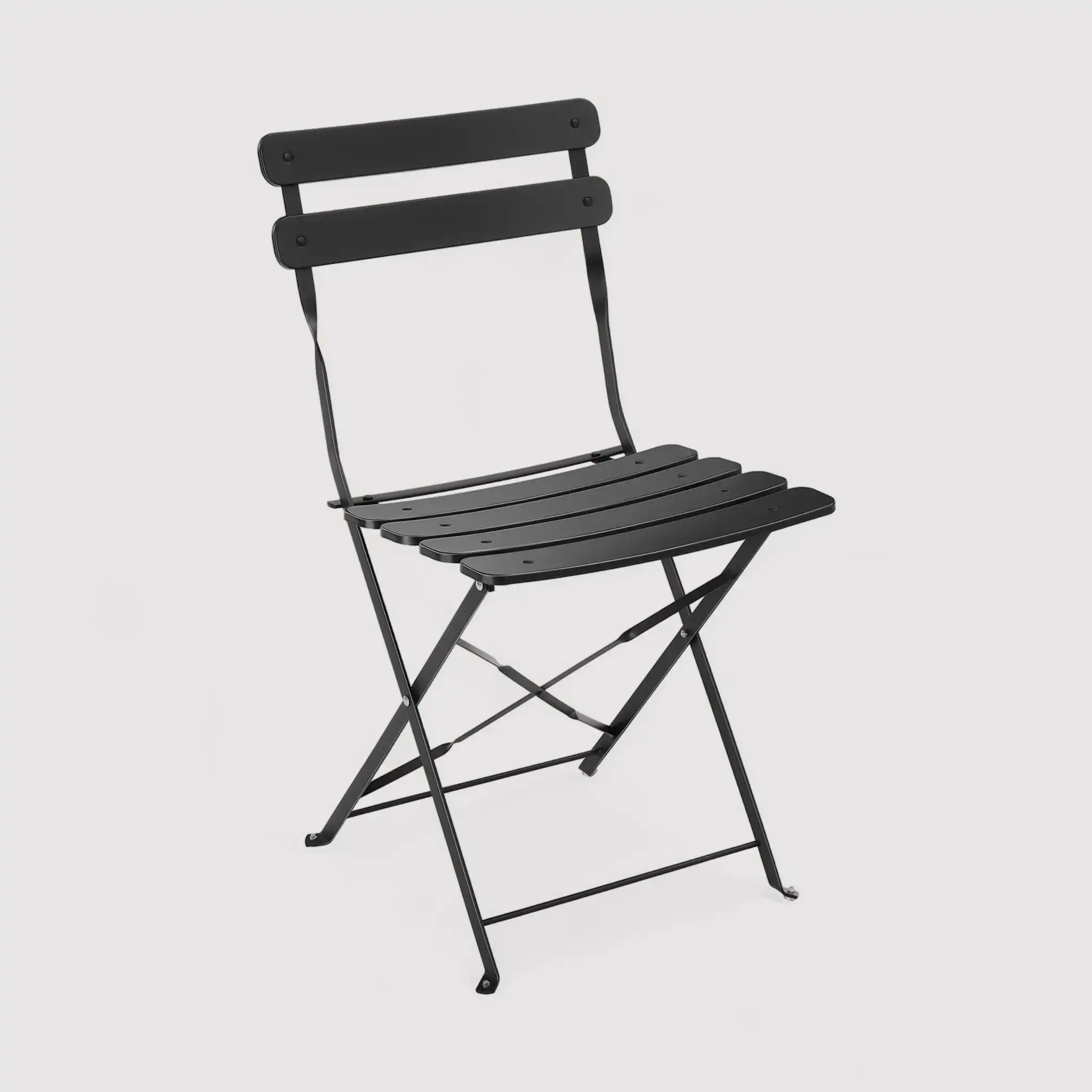 Pequi - Set tavolino e 2 sedie pieghevoli nere per balcone - Image 4