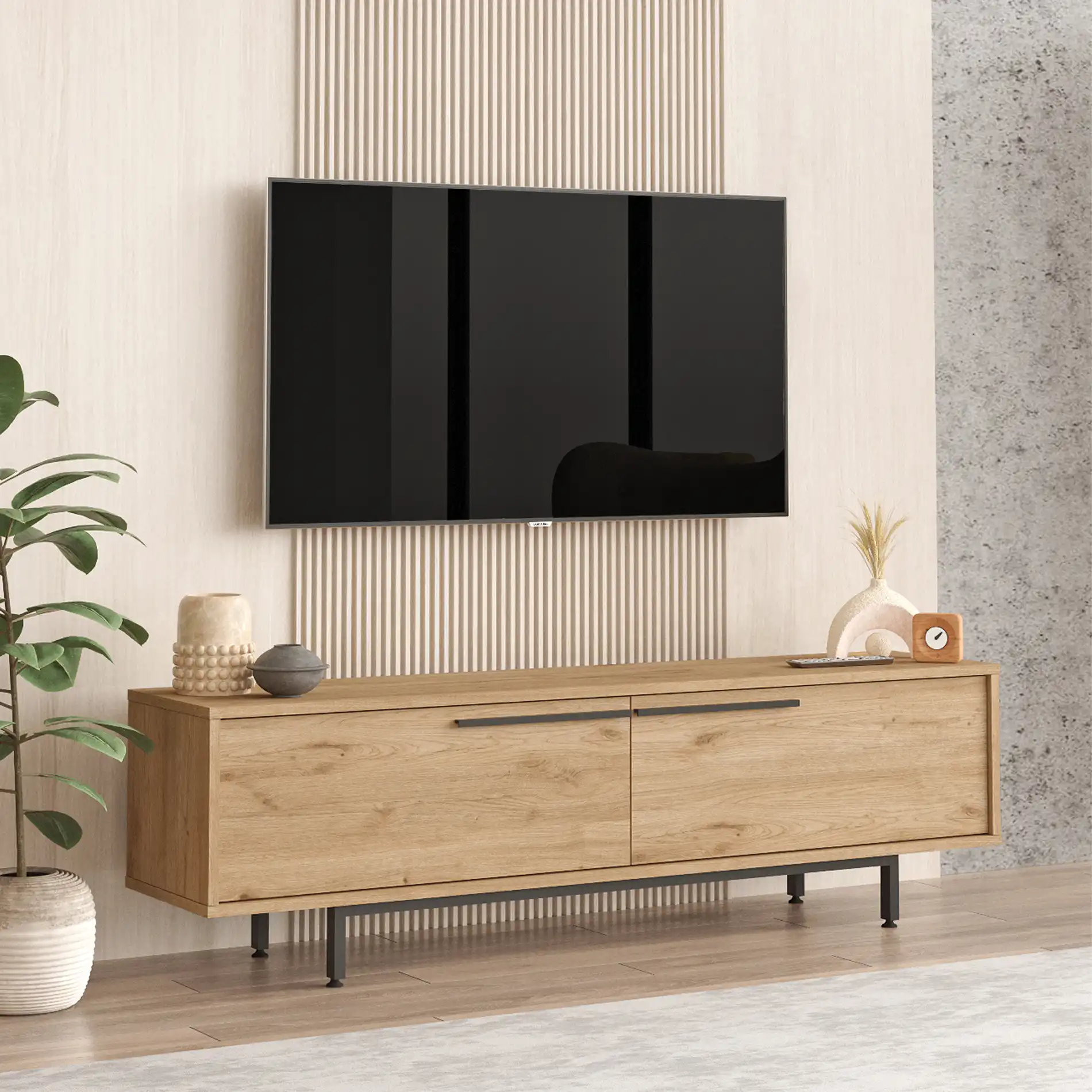 Puka - Mobile basso porta tv con 2 vani - Image 9