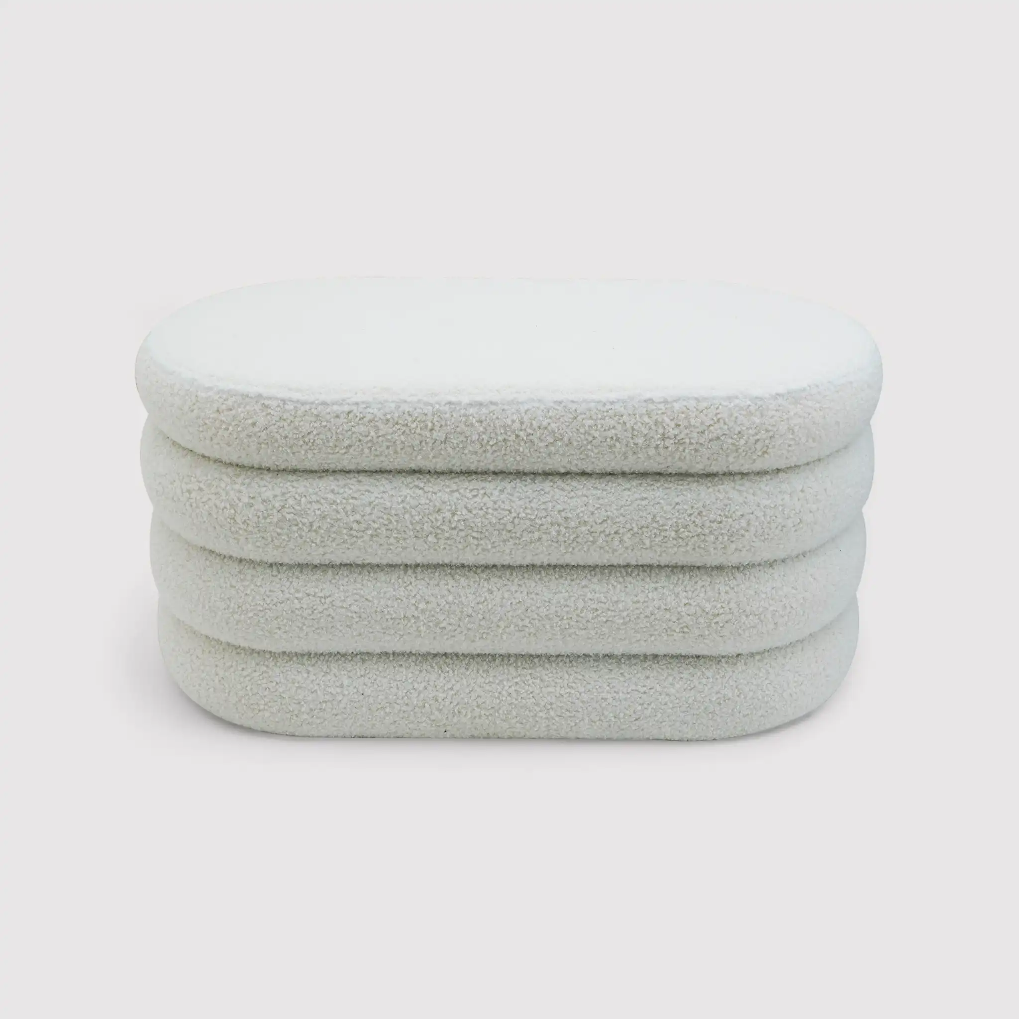 Rambeh - Pouf ovale contenitore bianco in stile moderno - Image 3