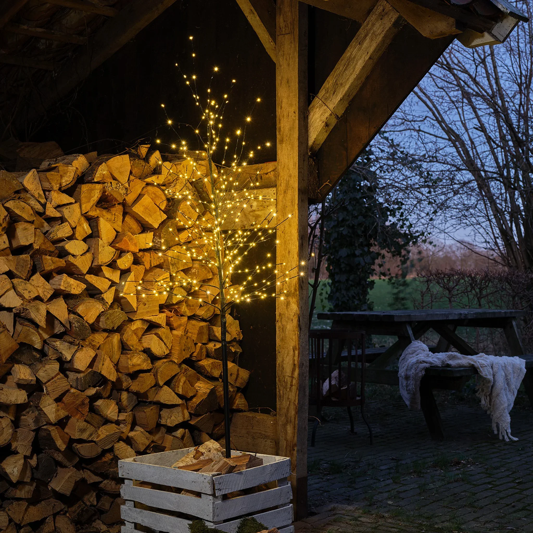 Sayal - Albero stilizzato da esterno con 480 LED bianco caldo - Image 2