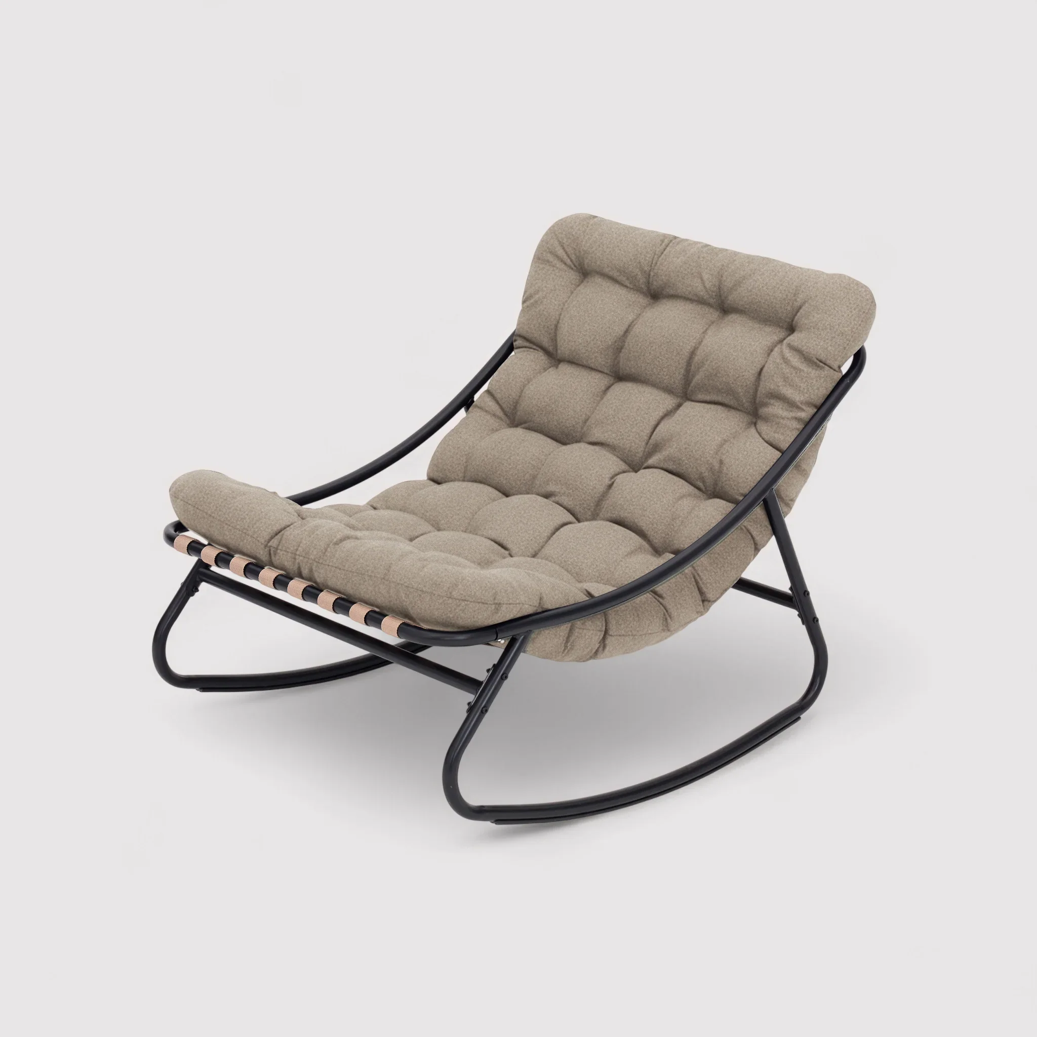 Safar - Sedia a dondolo colore marrone chiaro stile moderno - Image 4