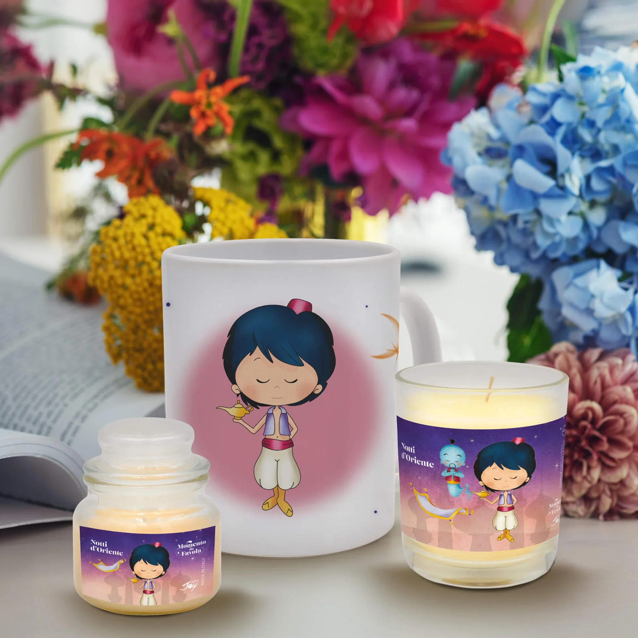 Set tazza tema "Notti d'oriente" e 2 candele profumate fragranza vaniglia - Image 2