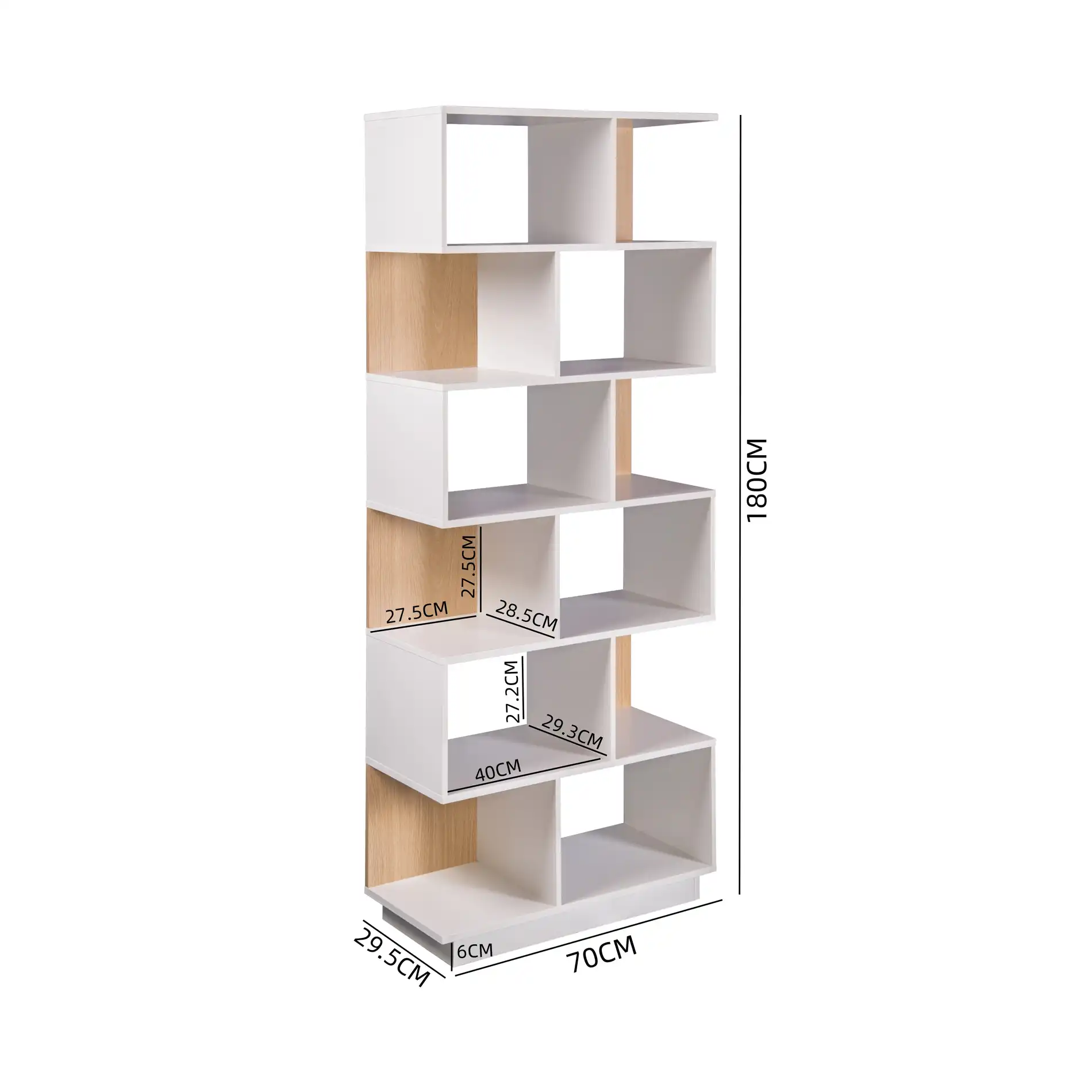 Silene - Libreria verticale bianca con 6 ripiani e 12 vani - Image 7