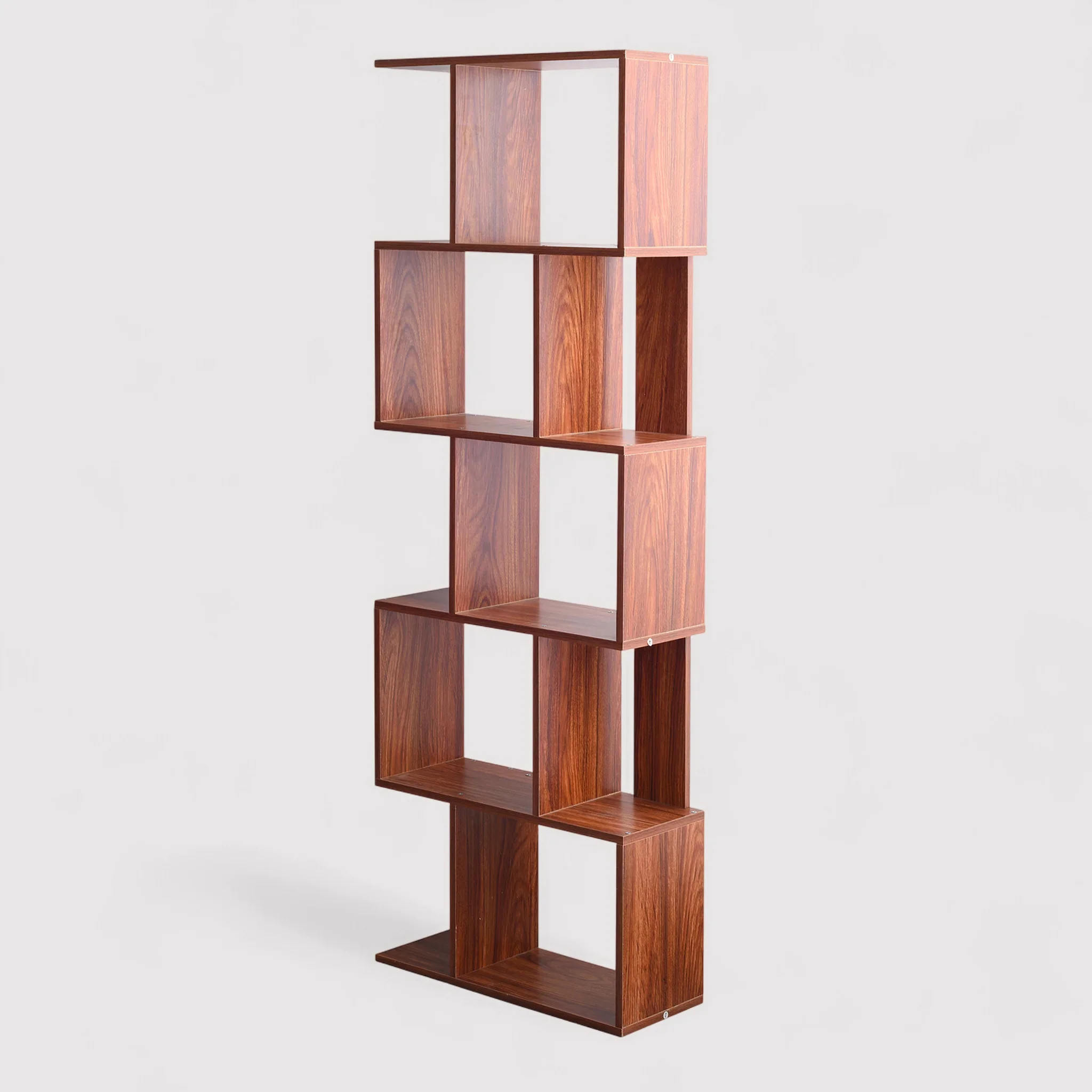 Singonio - Mobile libreria color noce con 5 scaffali - Image 4