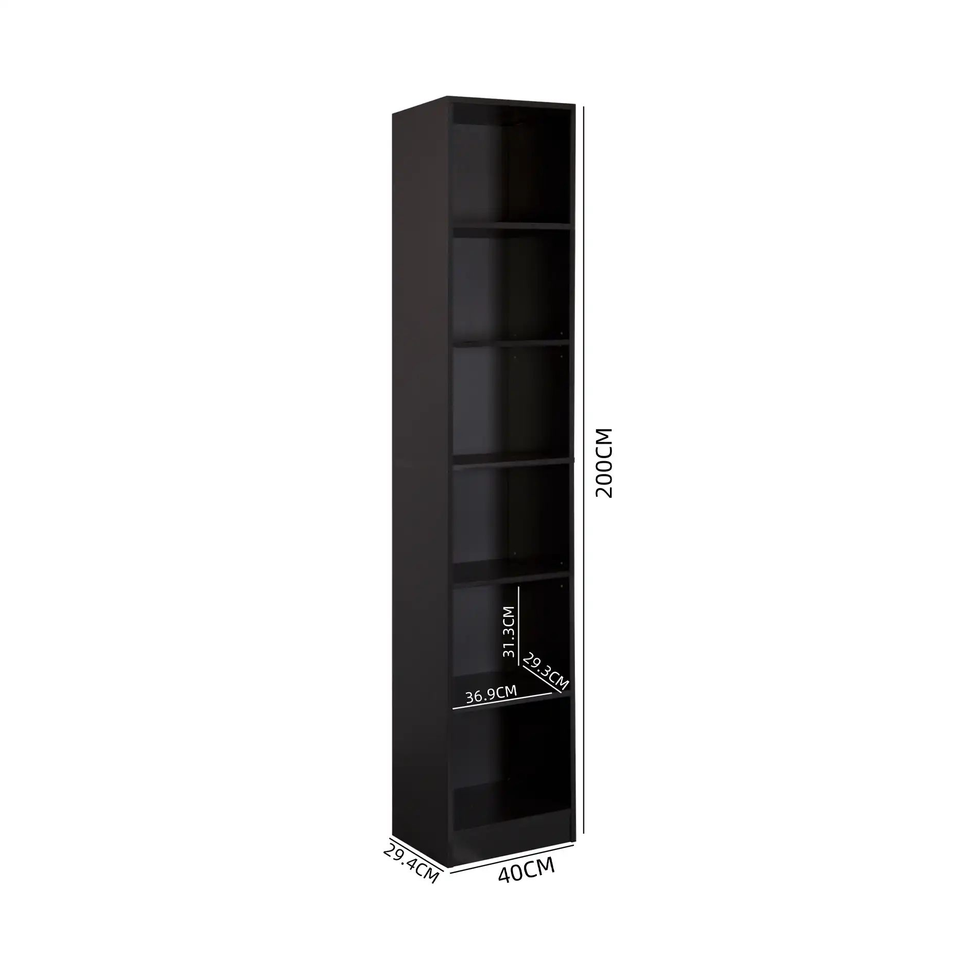 Suyuk - Libreria slim salvaspazio nera con 10 scaffali - Image 6