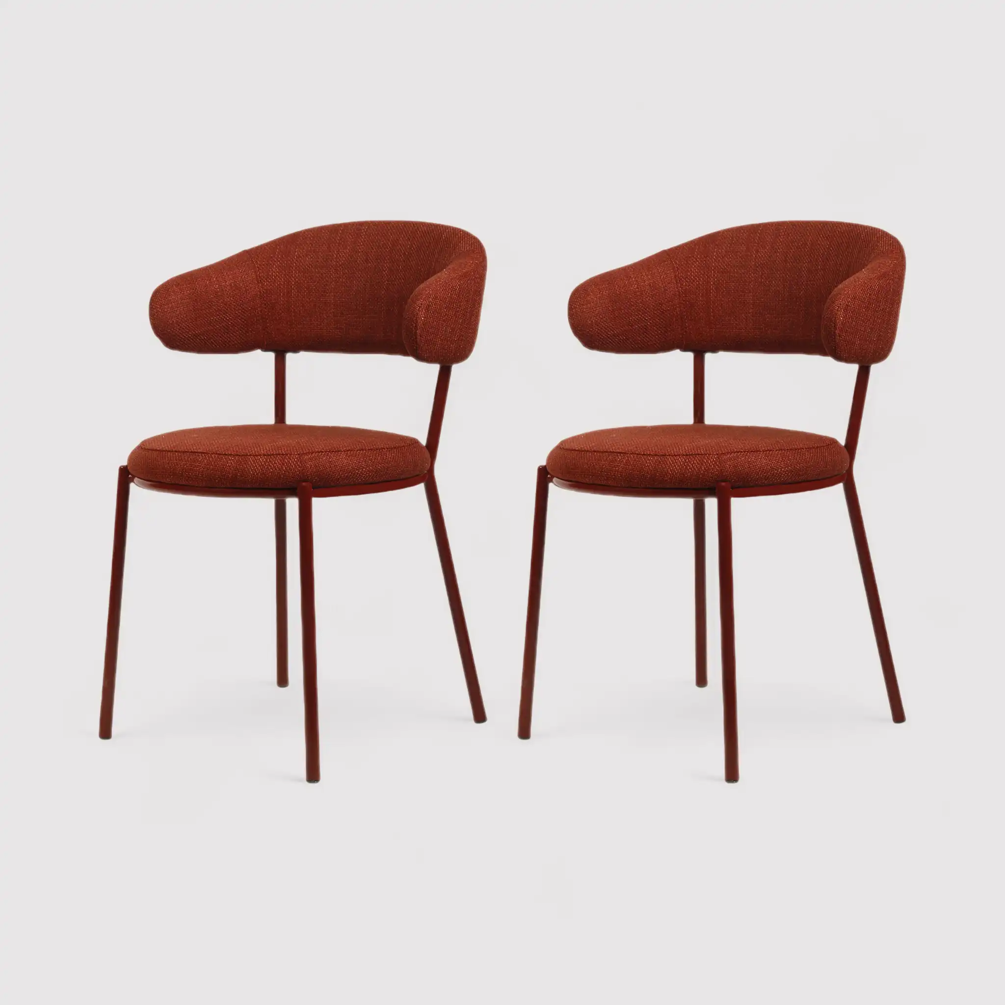 Talong - Set 2 sedie da tavolo moderne color rosso rubino - Image 3