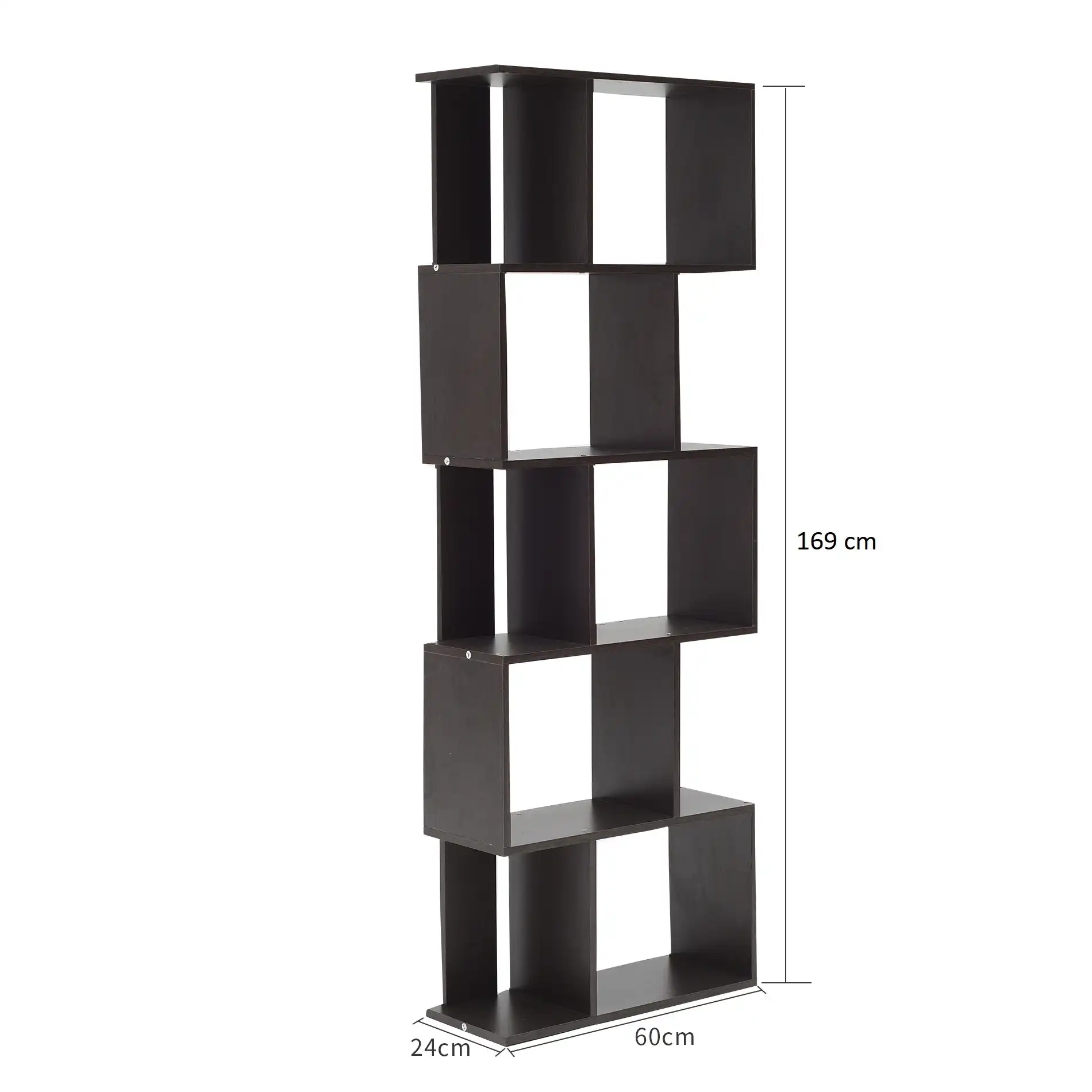 Taro - Libreria moderna a scaffali marrone wengé con 5 ripiani - Image 6