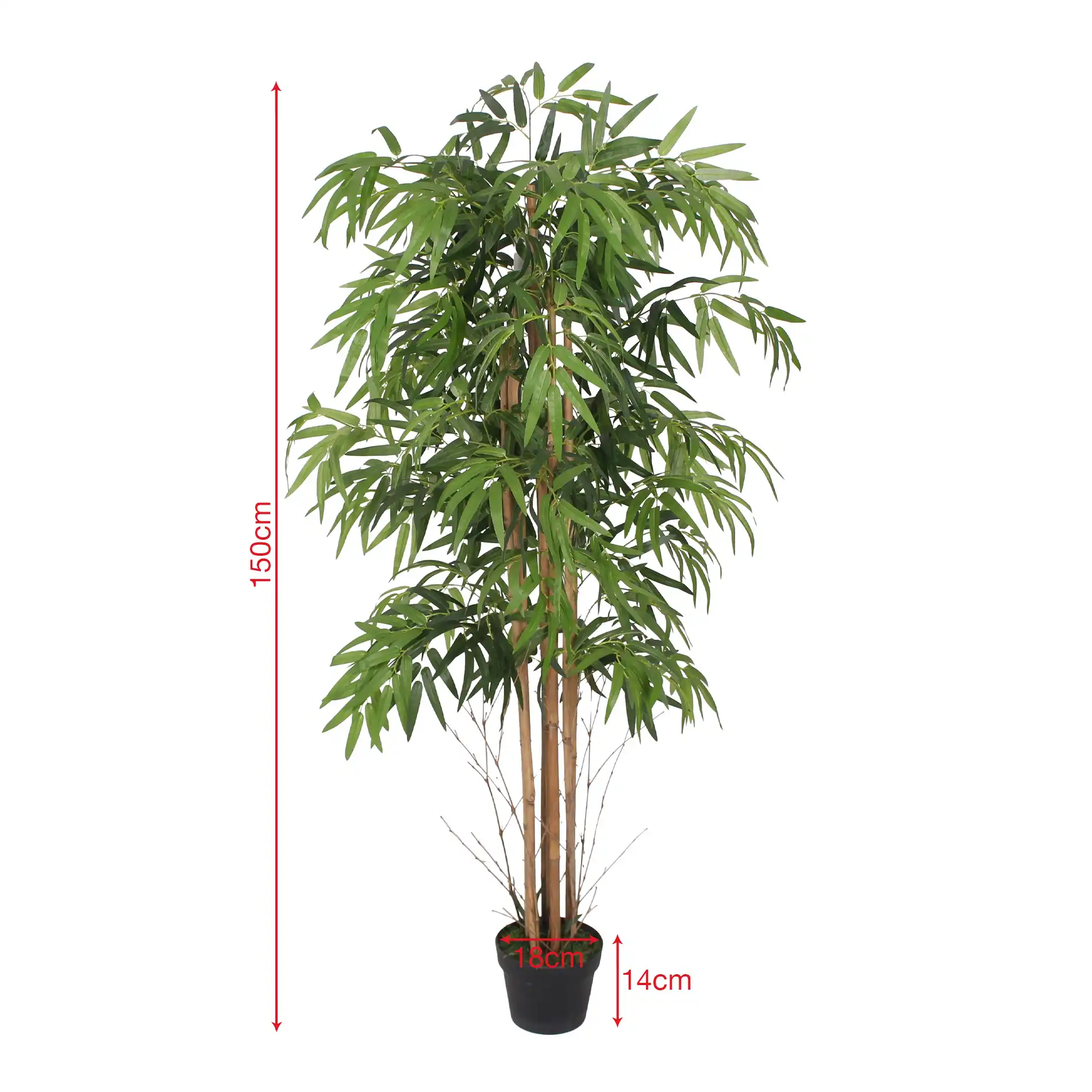 Tukra - Finta pianta di bambù con foglie in poliestere H 150 cm - Image 5