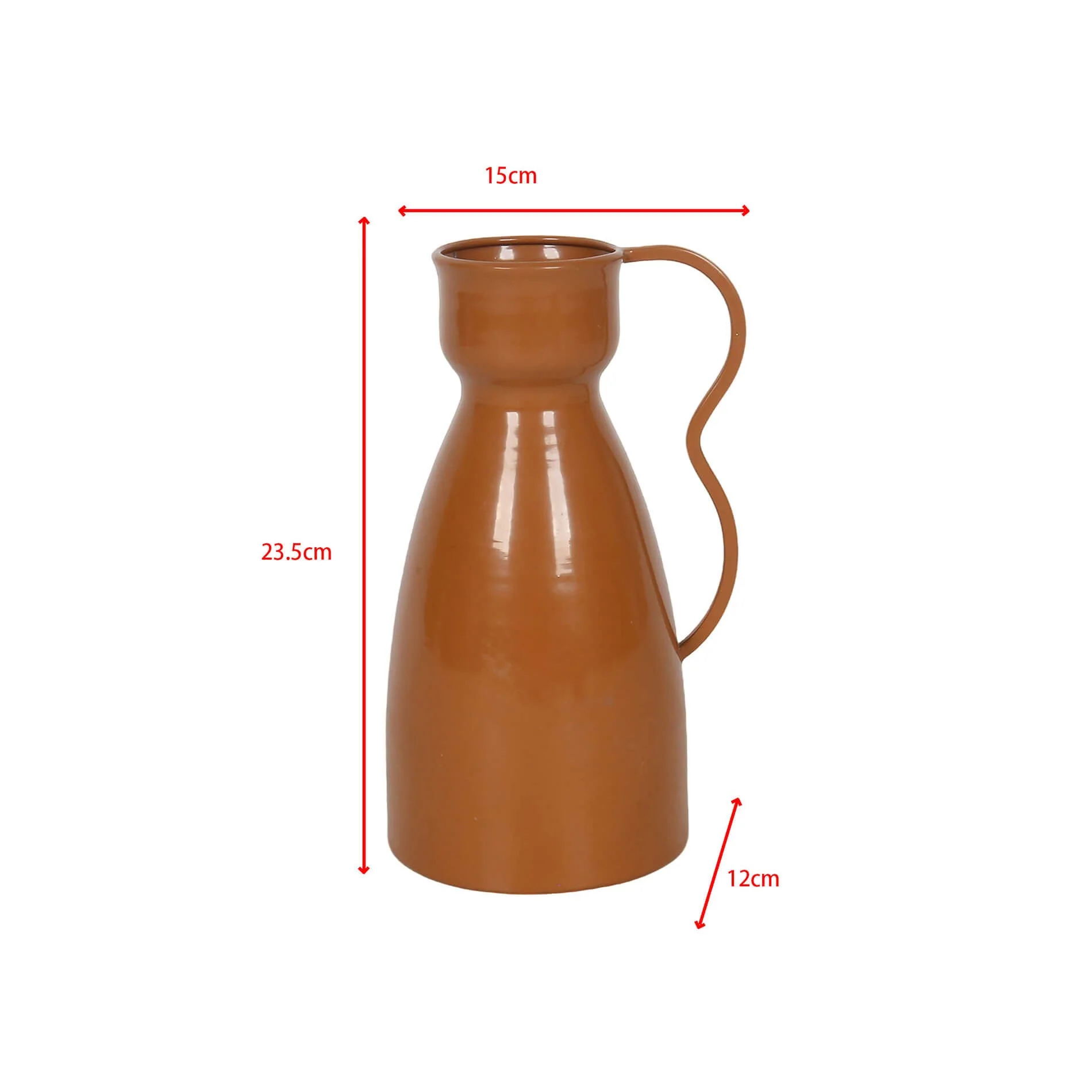 Virella - Vaso per fiori decorativo in metallo arancione stile moderno - Image 5