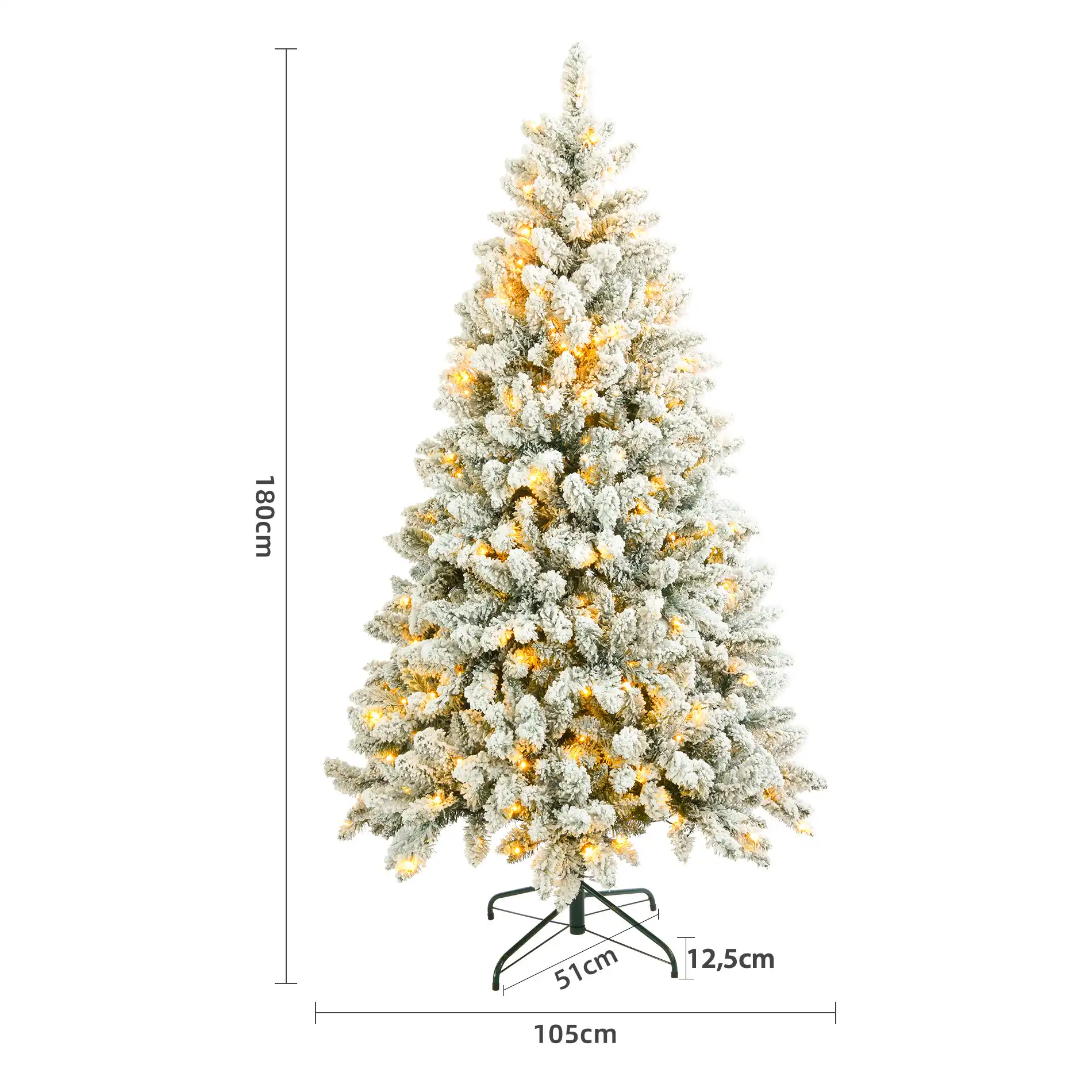 Warna - Albero di Natale innevato con luci a led incluse H 180 cm - Image 6