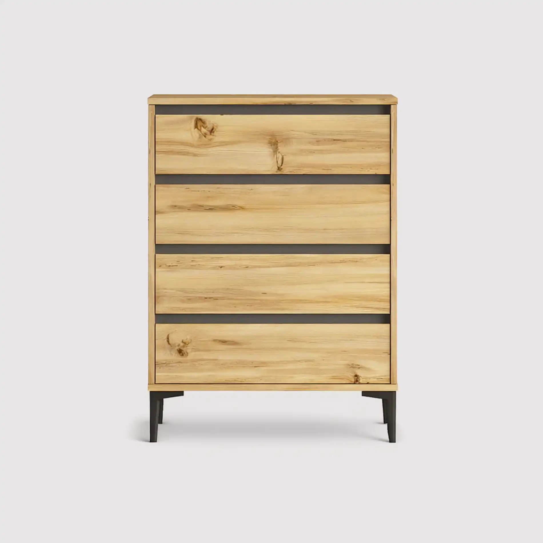 Yarala - Cassettiera stile scandinavo marrone chiaro con 4 cassetti - Image 5