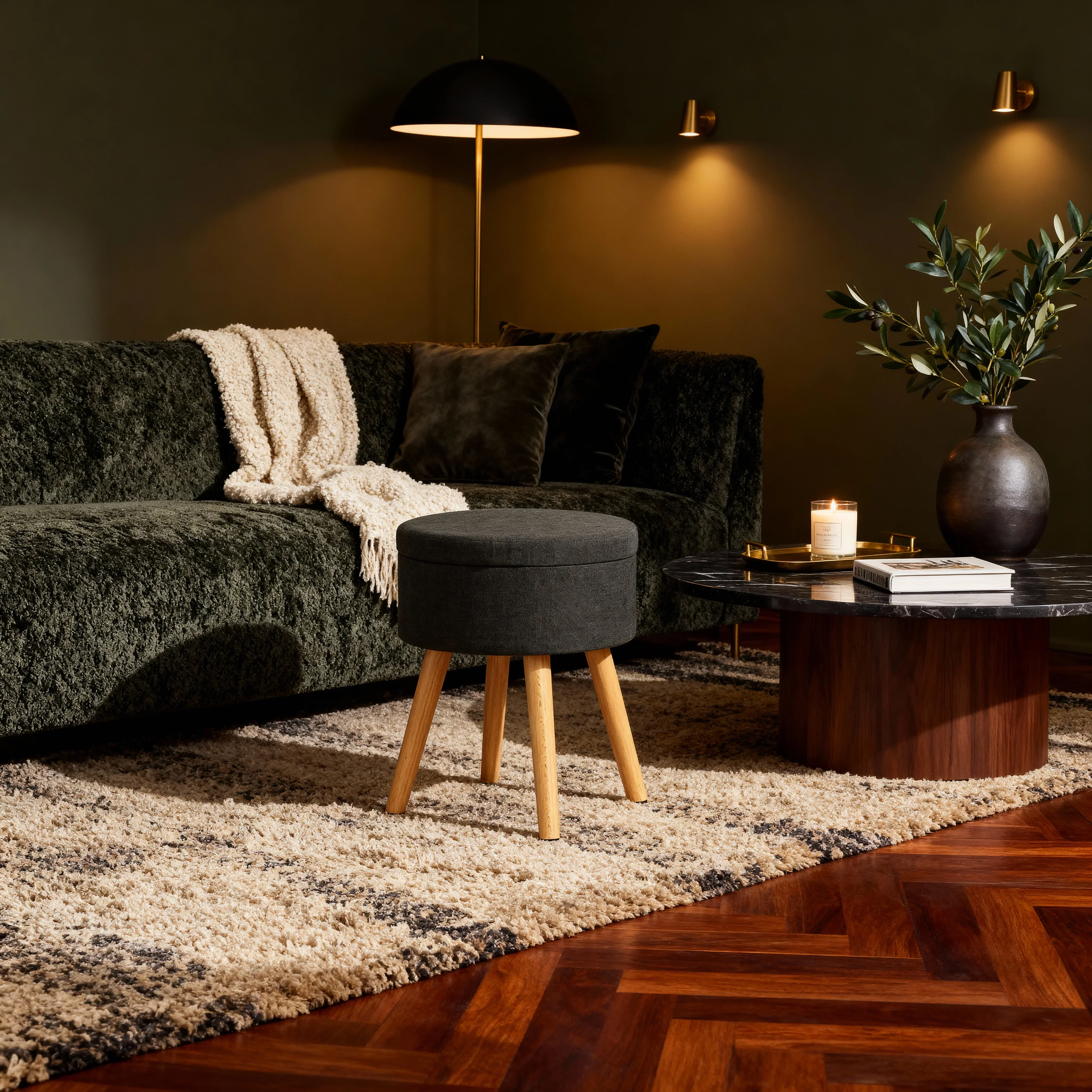 Zahara - Sgabello contenitore in grigio scuro stile moderno - Image 3