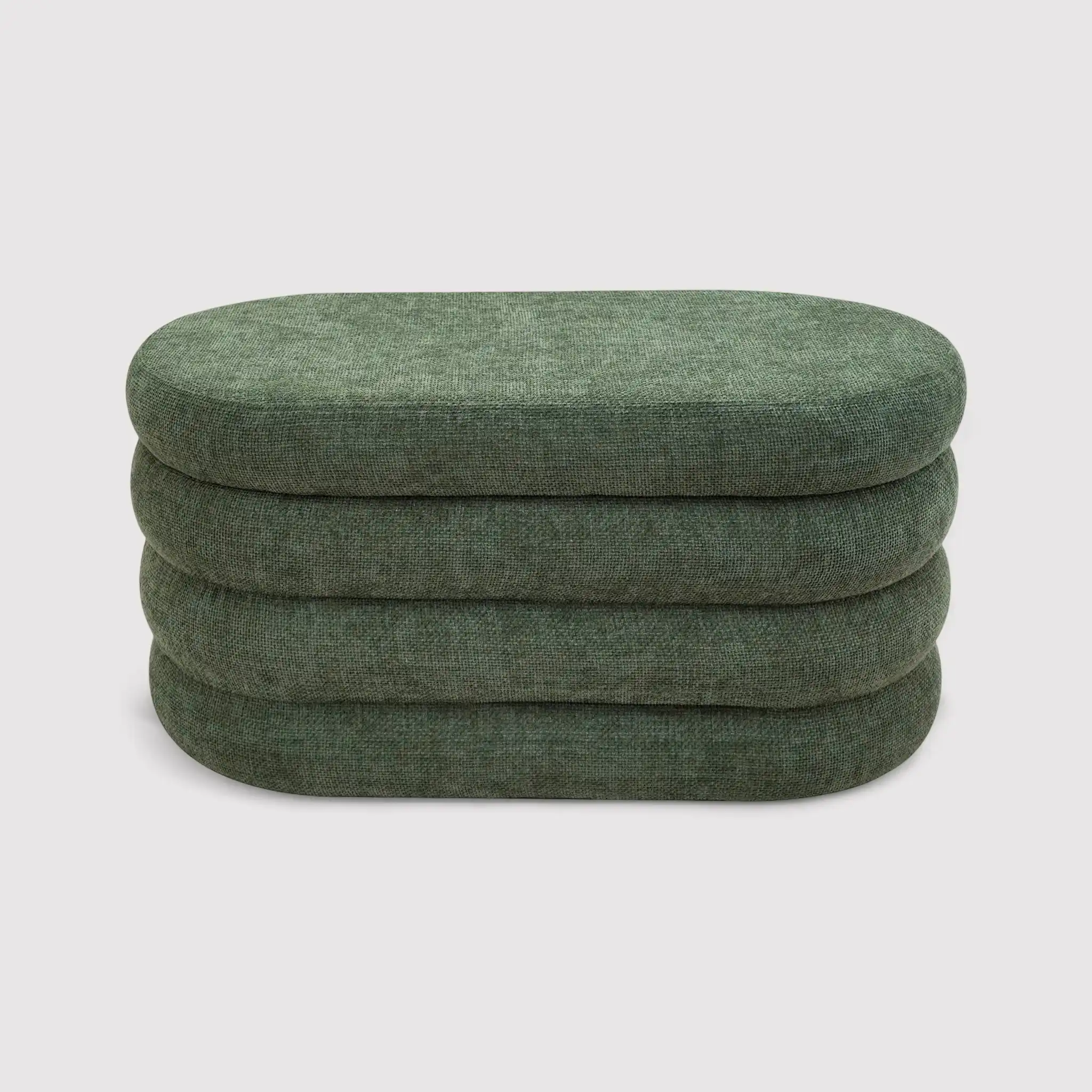 Zeytin - Pouf contenitore ovale verde scuro per salotto - Image 4